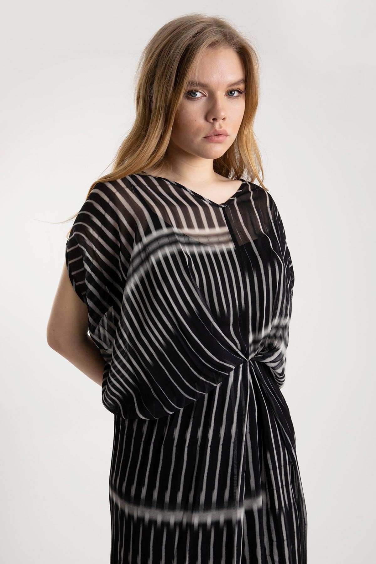 Crea Concept Bel Drape V Yaka Elbise-Libas Trendy Fashion Store