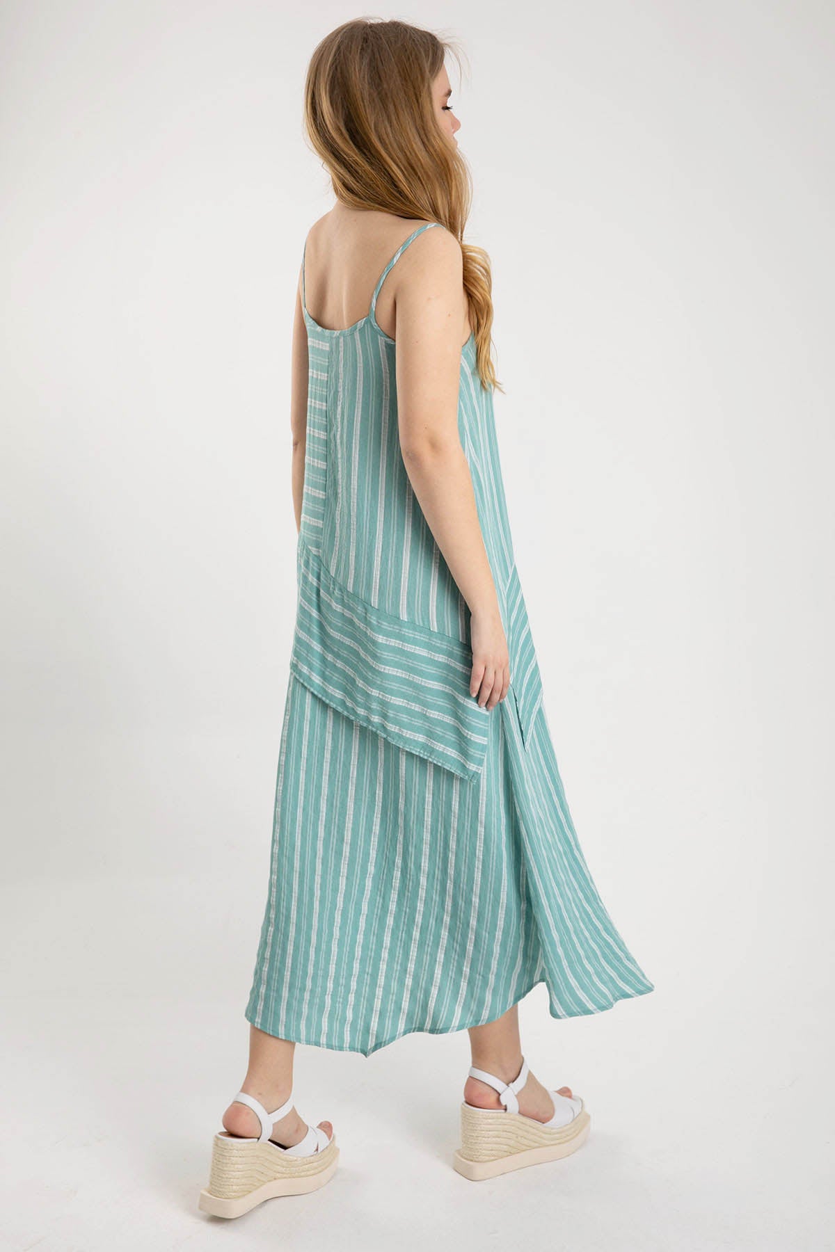 Crea Concept Çizgi Desenli İp Askılı Elbise-Libas Trendy Fashion Store