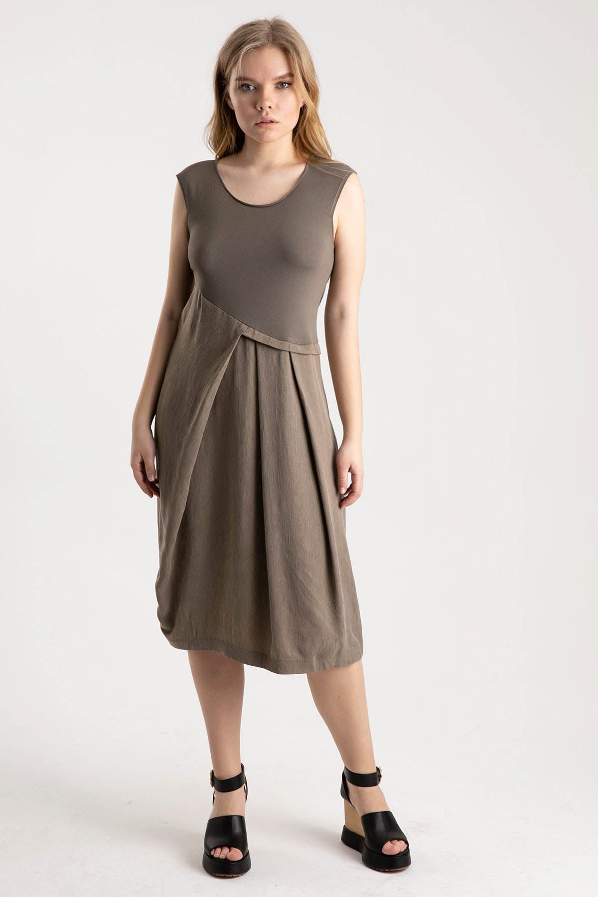 Crea Concept Volanlı Kolsuz Elbise-Libas Trendy Fashion Store