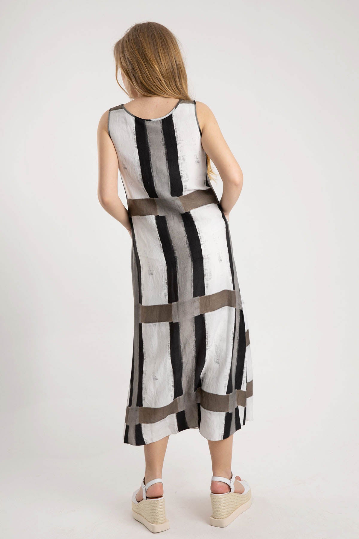 Crea Concept Yuvarlak Yaka Kolsuz Maxi Elbise-Libas Trendy Fashion Store