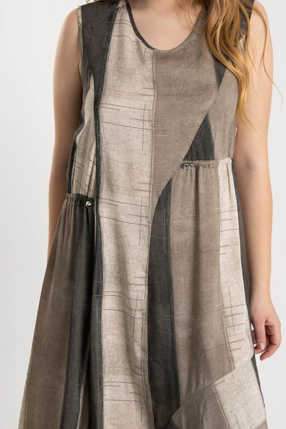 Crea Concept Asimetrik Belden Büzgülü Elbise-Libas Trendy Fashion Store