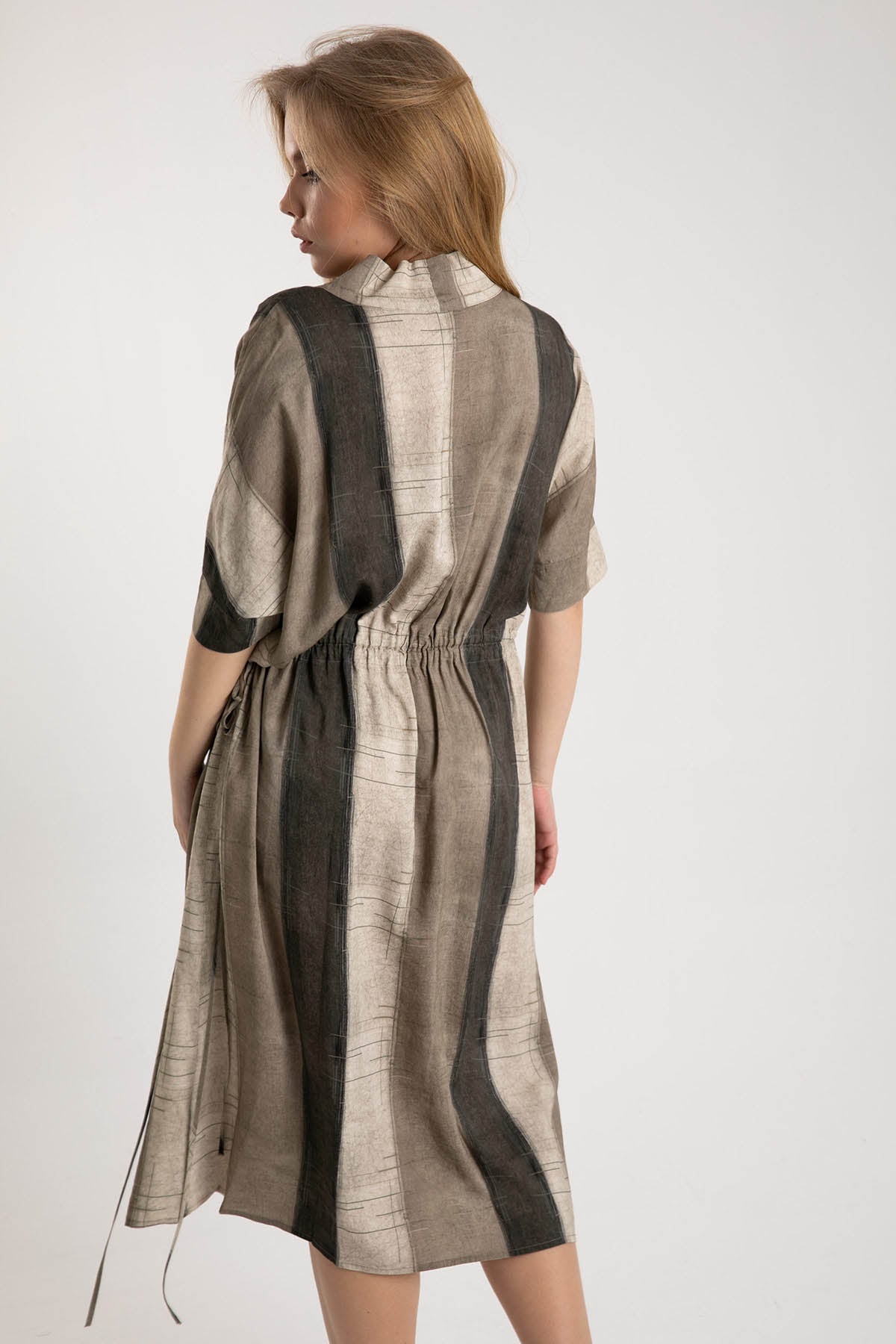 Crea Concept Spor Cepli Belden Büzgülü Midi Elbise-Libas Trendy Fashion Store