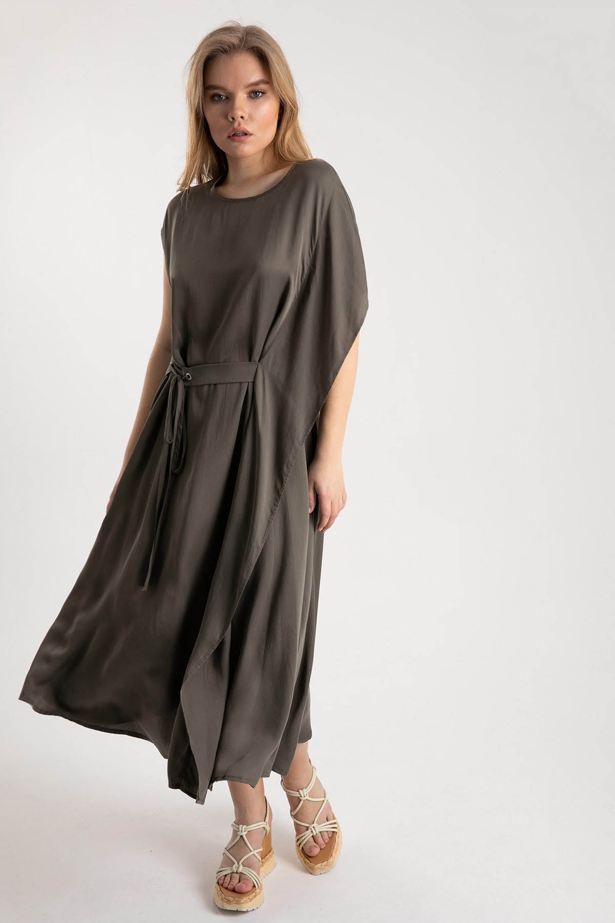 Crea Concept Belden Kuşaklı Midi Elbise-Libas Trendy Fashion Store