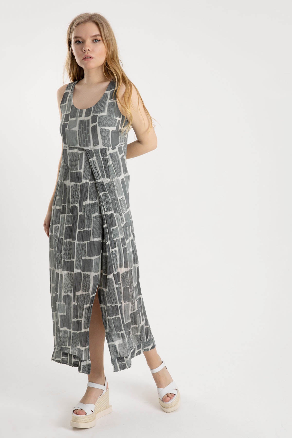 Crea Concept Kruvaze Yırtmaçlı Midi Elbise-Libas Trendy Fashion Store