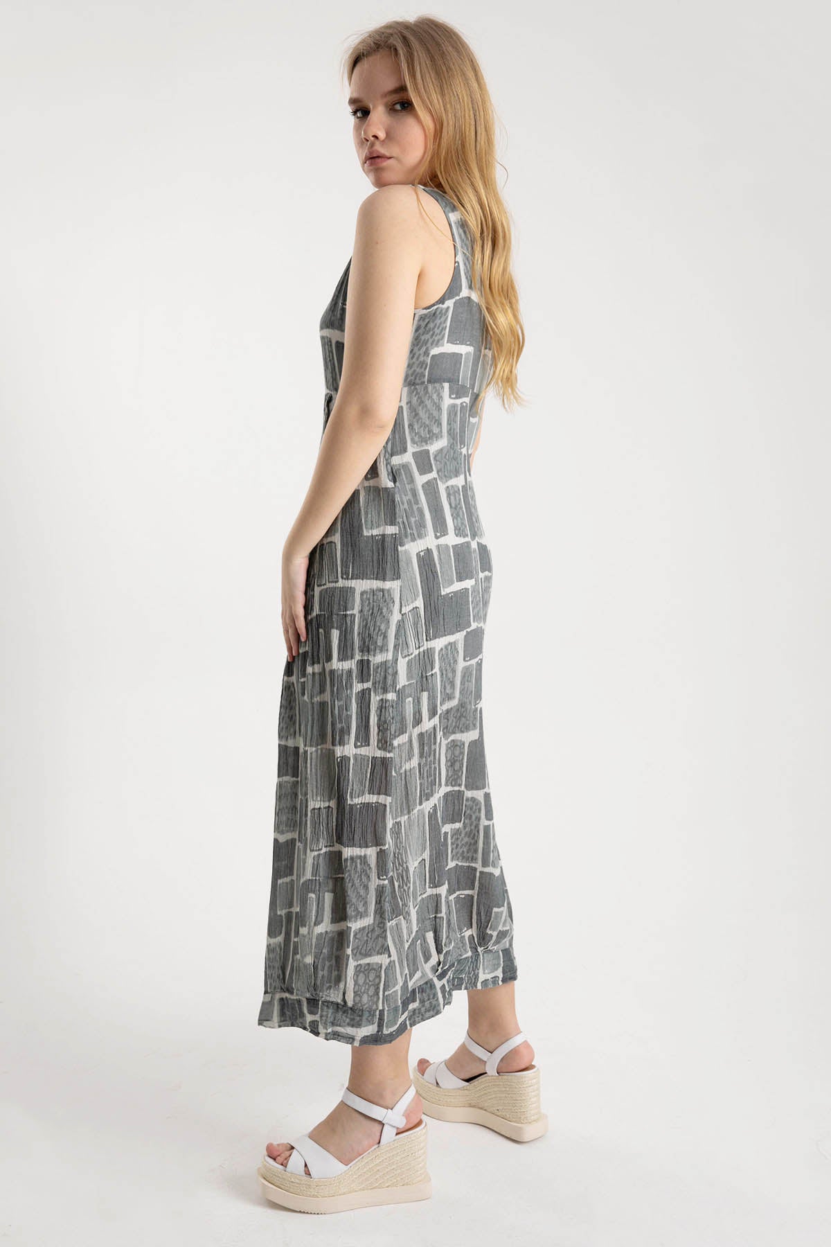 Crea Concept Kruvaze Yırtmaçlı Midi Elbise-Libas Trendy Fashion Store