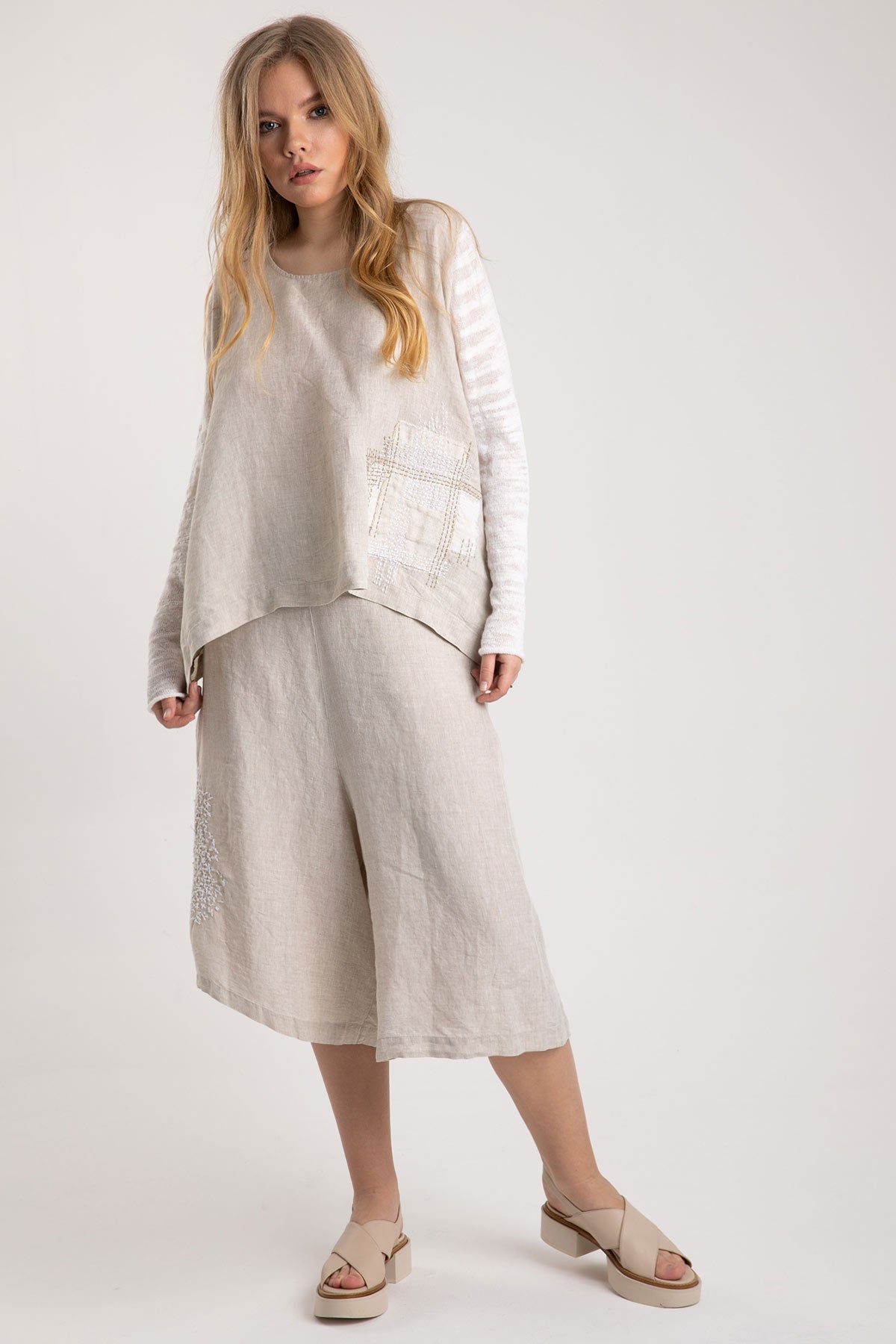 Crea Concept Keten Uzun Kollu Bluz-Libas Trendy Fashion Store