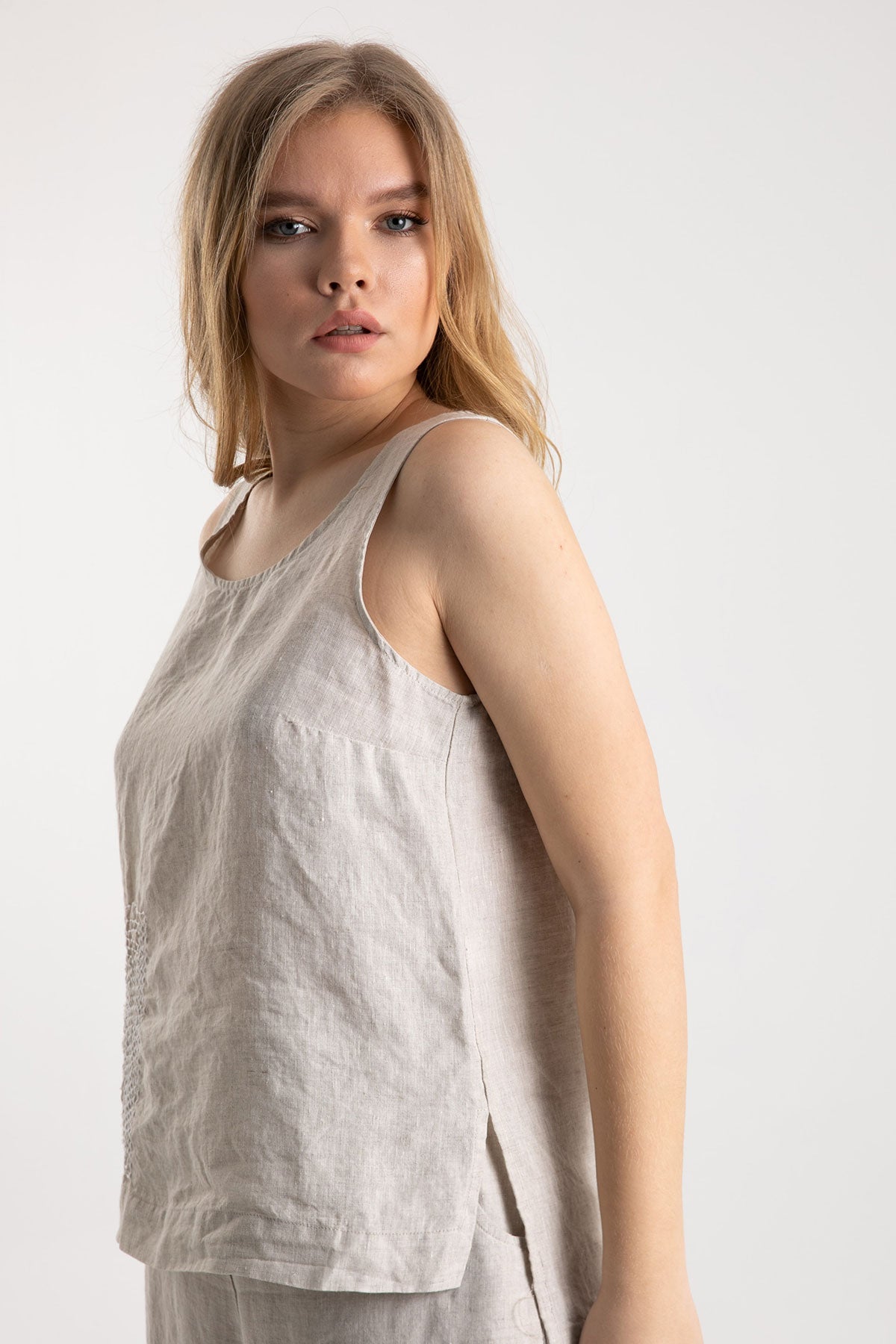 Crea Concept Kolsuz Keten Bluz-Libas Trendy Fashion Store