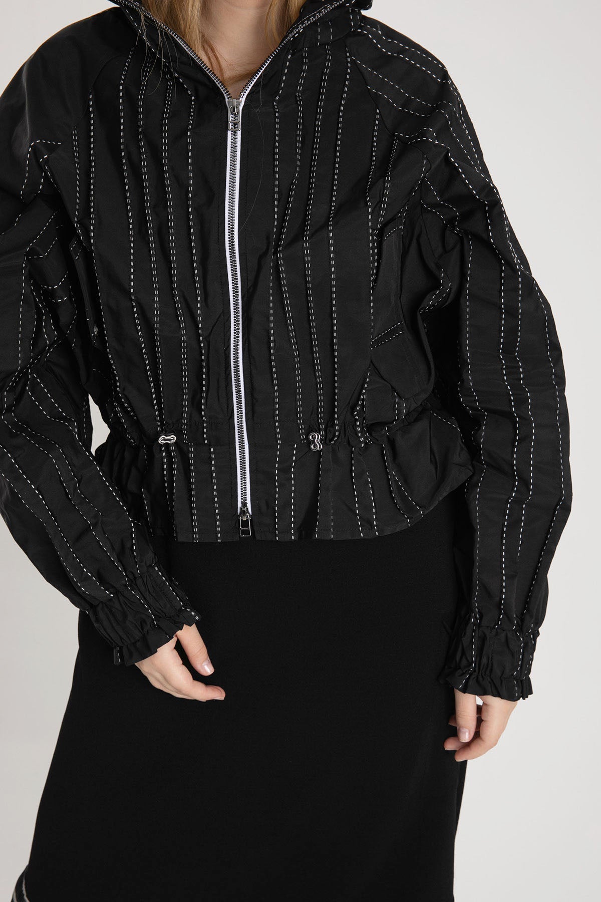 Crea Concept Belden Büzgülü Kapüşonlu Mont-Libas Trendy Fashion Store