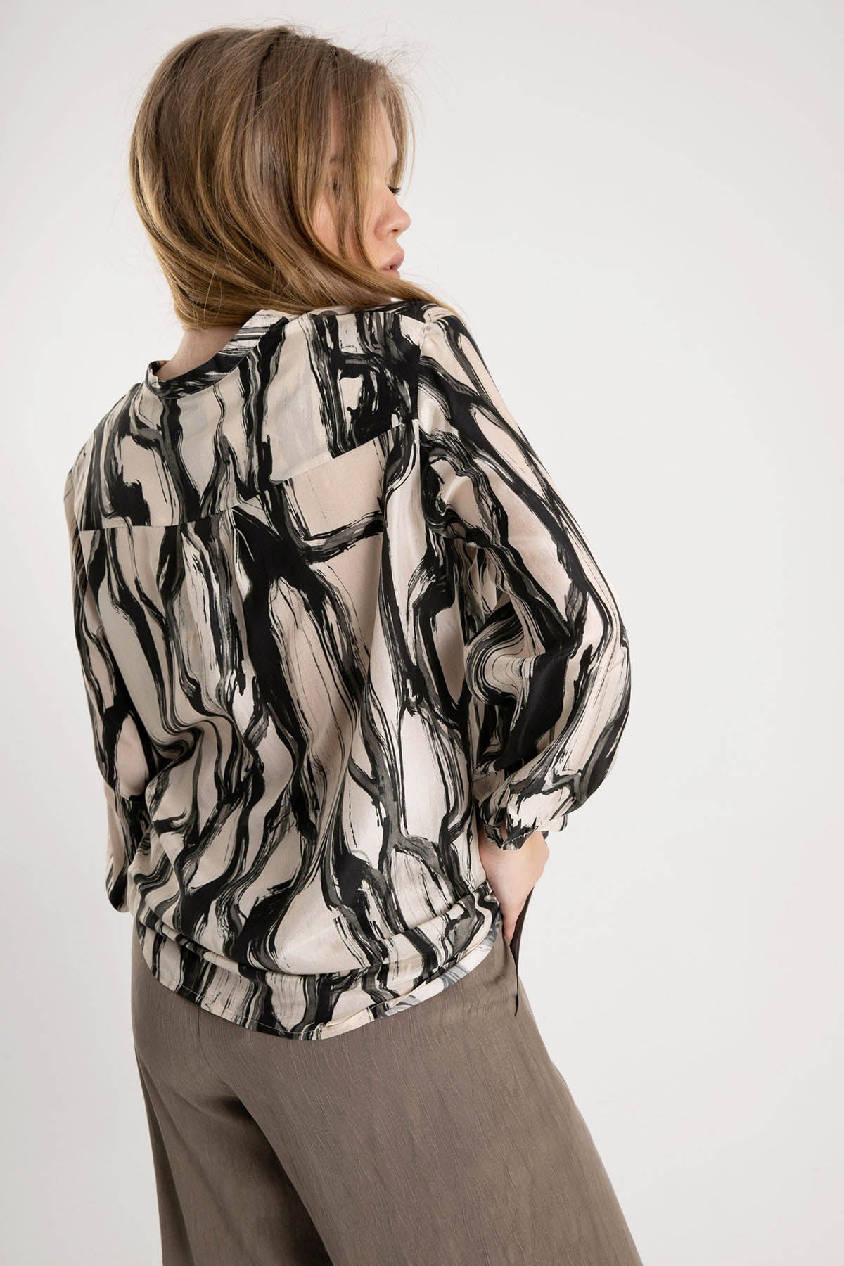 Crea Concept Belden Büzgülü İpek Gömlek-Libas Trendy Fashion Store