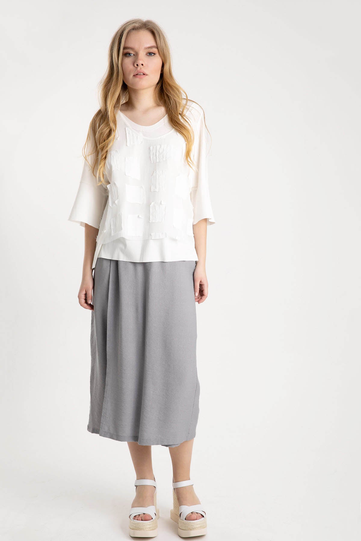 Crea Concept Yama Detaylı Yarım Kollu Bluz-Libas Trendy Fashion Store