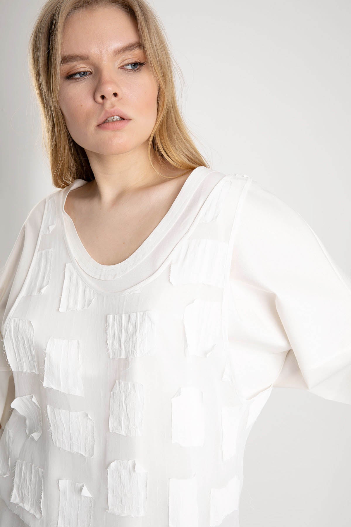 Crea Concept Yama Detaylı Yarım Kollu Bluz-Libas Trendy Fashion Store