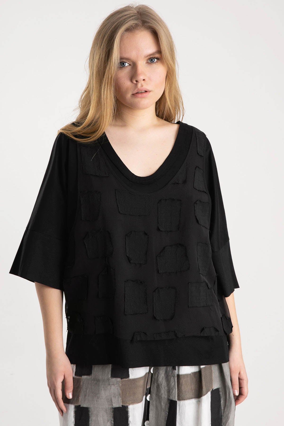 Crea Concept Yama Detaylı Yarım Kollu Bluz-Libas Trendy Fashion Store