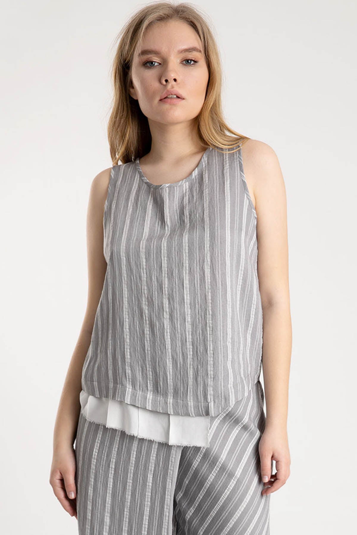 Crea Concept Çizgili Asimetrik Bluz-Libas Trendy Fashion Store