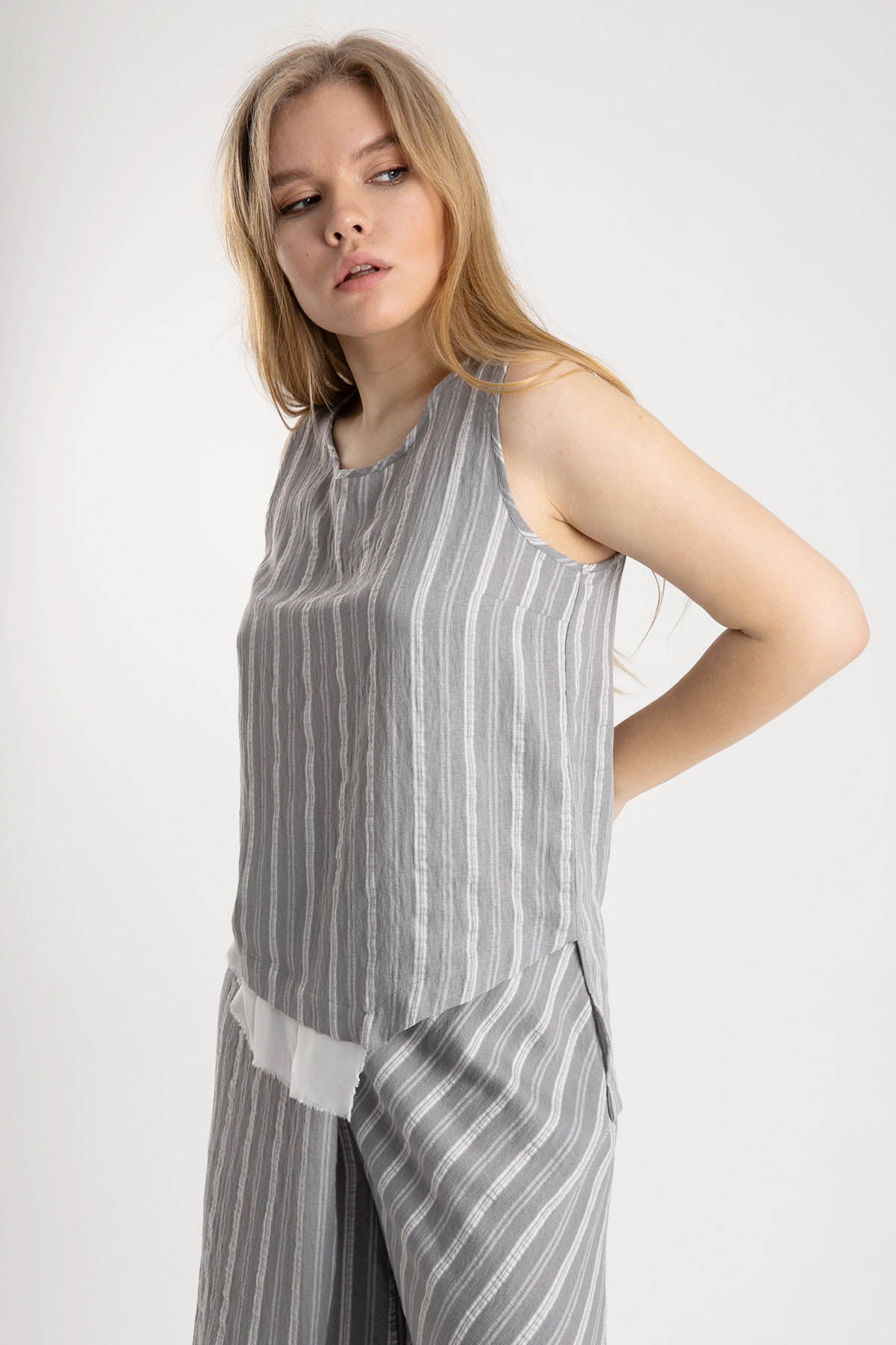 Crea Concept Çizgili Asimetrik Bluz-Libas Trendy Fashion Store