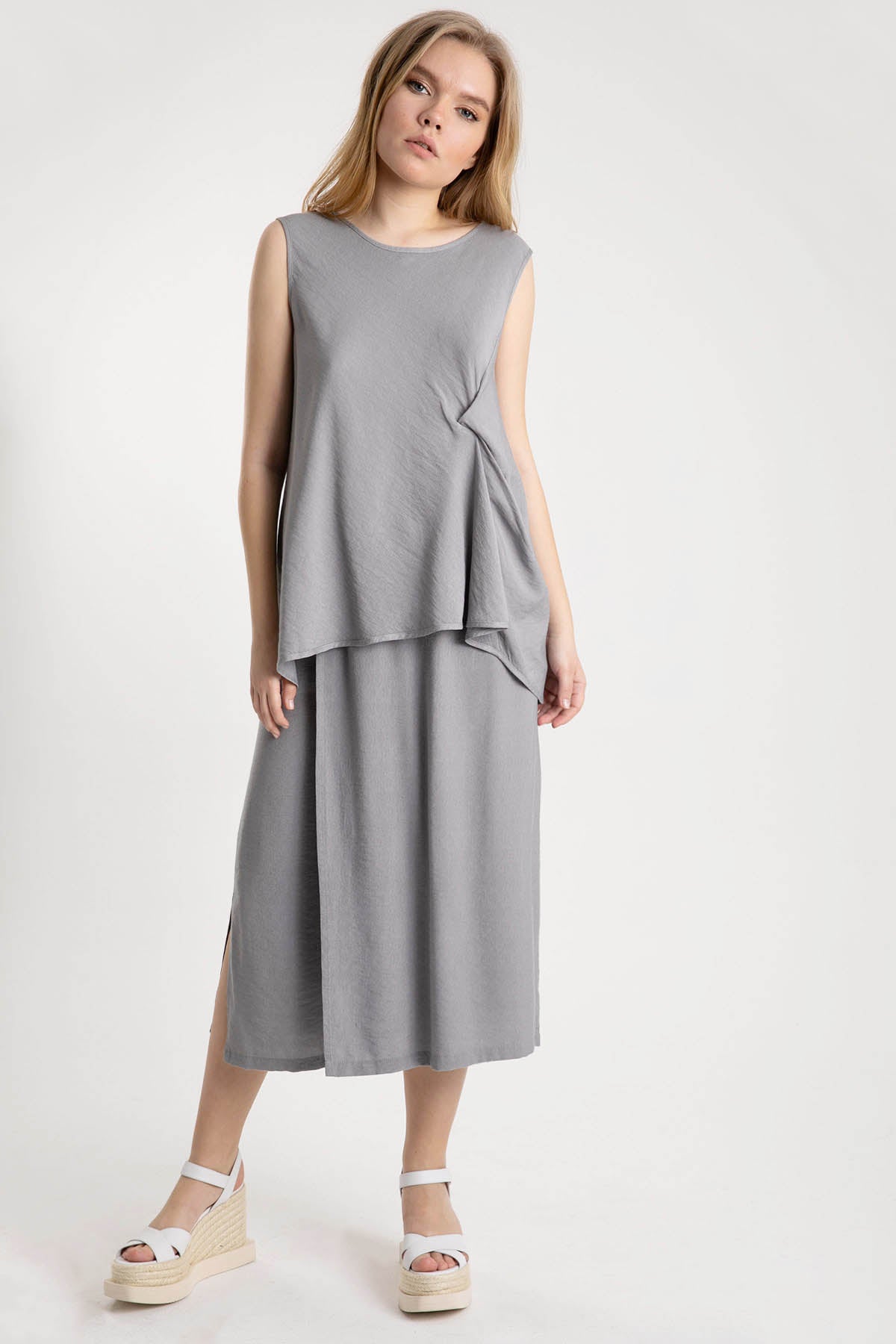 Crea Concept Drapeli Kolsuz Bluz-Libas Trendy Fashion Store