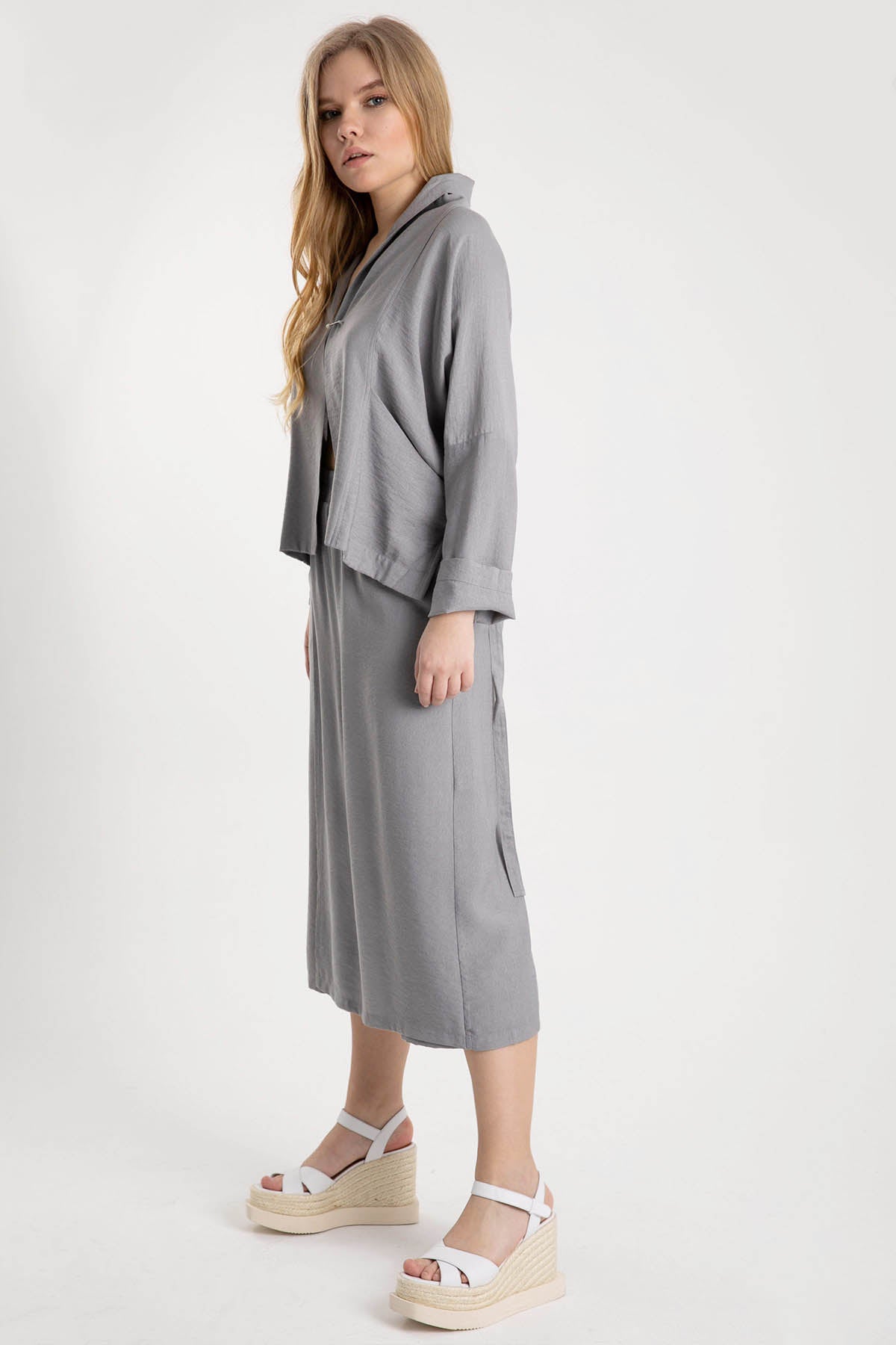 Crea Concept Belden Büzgü Bağlamalı Ceket-Libas Trendy Fashion Store