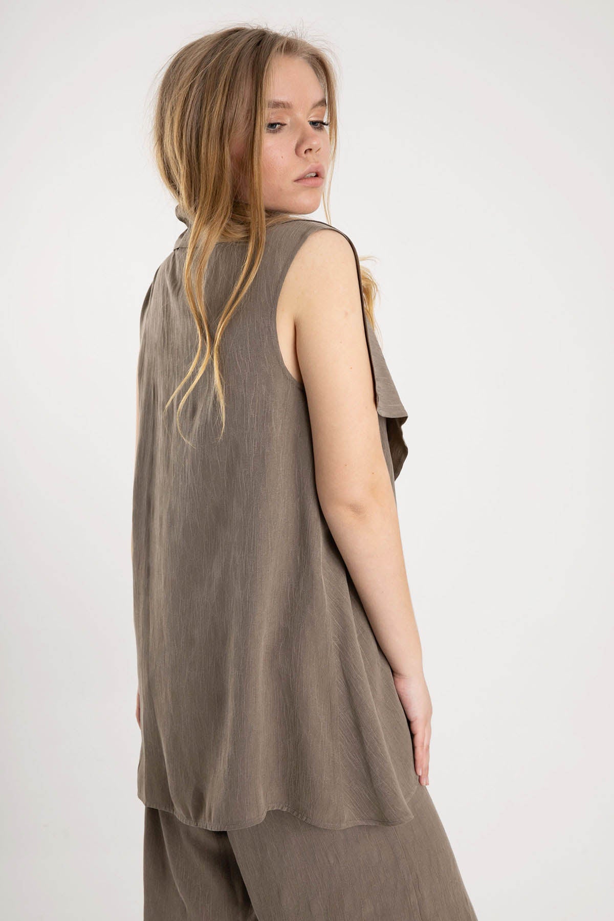 Crea Concept Volanlı Asimetrik Yelek-Libas Trendy Fashion Store