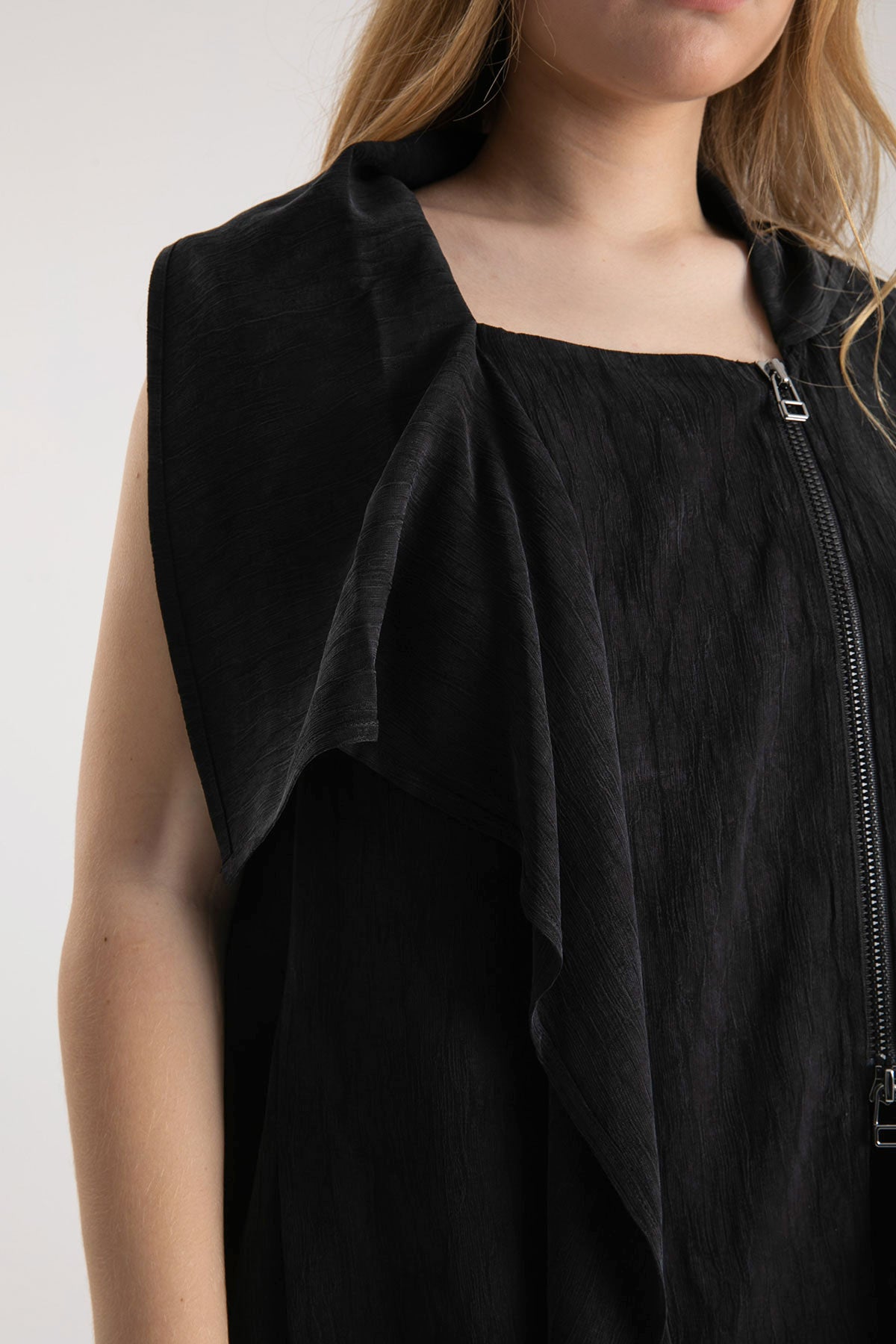 Crea Concept Fermuarlı Asimetrik Yelek-Libas Trendy Fashion Store