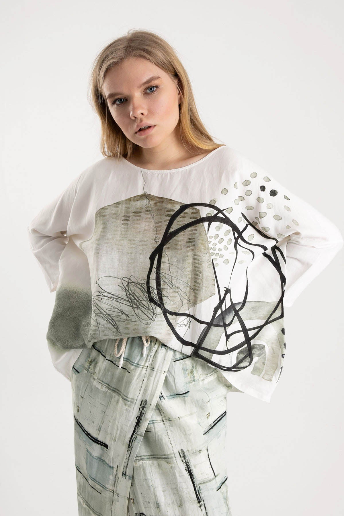 Crea Concept Geniş Kesim Uzun Kollu Bluz-Libas Trendy Fashion Store