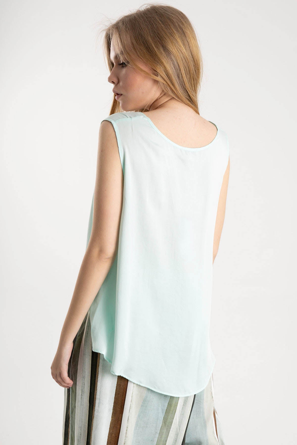 Crea Concept Yuvarlak Yaka Kolsuz Bluz-Libas Trendy Fashion Store