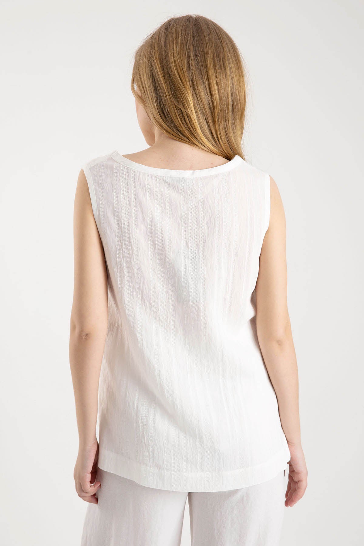 Crea Concept Yuvarlak Yaka Kolsuz Bluz-Libas Trendy Fashion Store