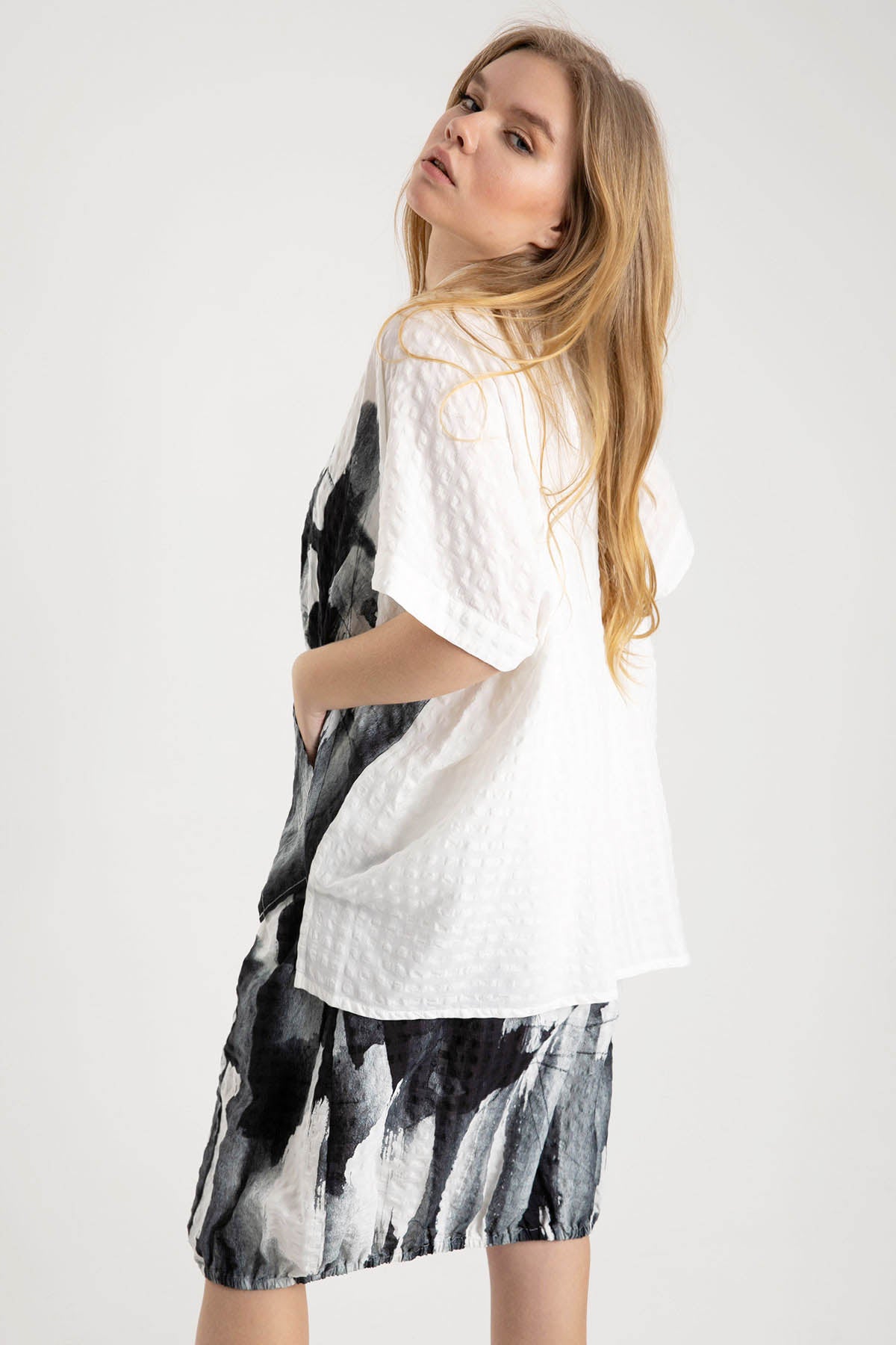 Crea Concept Kamp Yaka Kısa Kollu Ceket-Libas Trendy Fashion Store