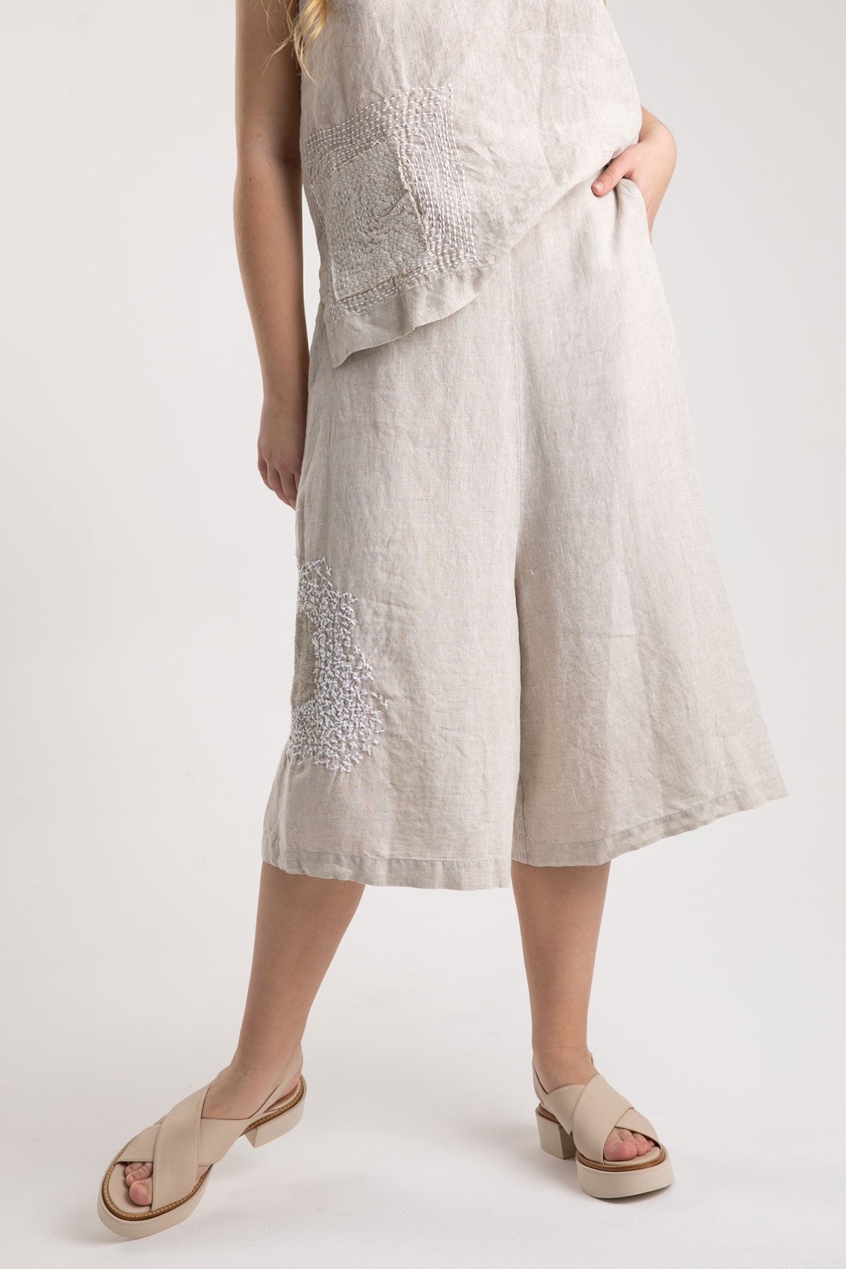 Crea Concept Crop Paça Keten Pantolon-Libas Trendy Fashion Store