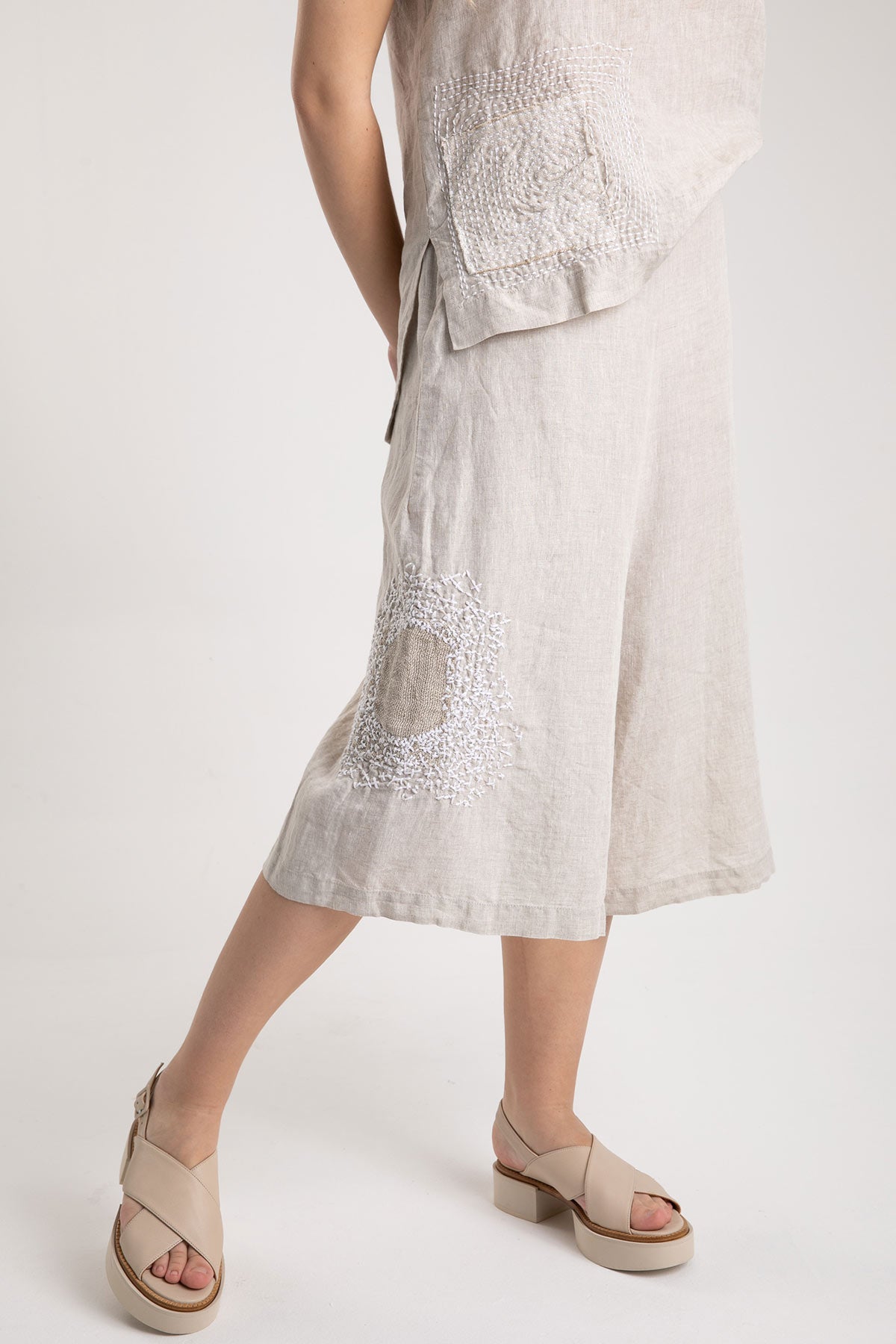 Crea Concept Crop Paça Keten Pantolon-Libas Trendy Fashion Store