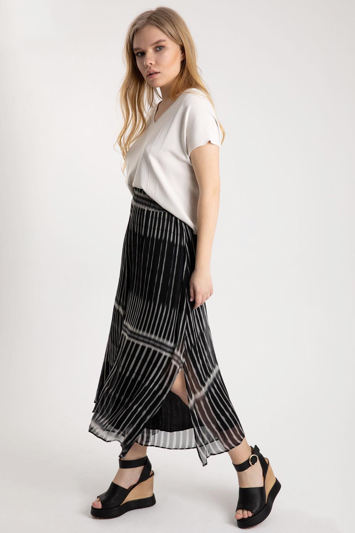 Crea Concept Beli Lastikli Crop Pantolon-Libas Trendy Fashion Store