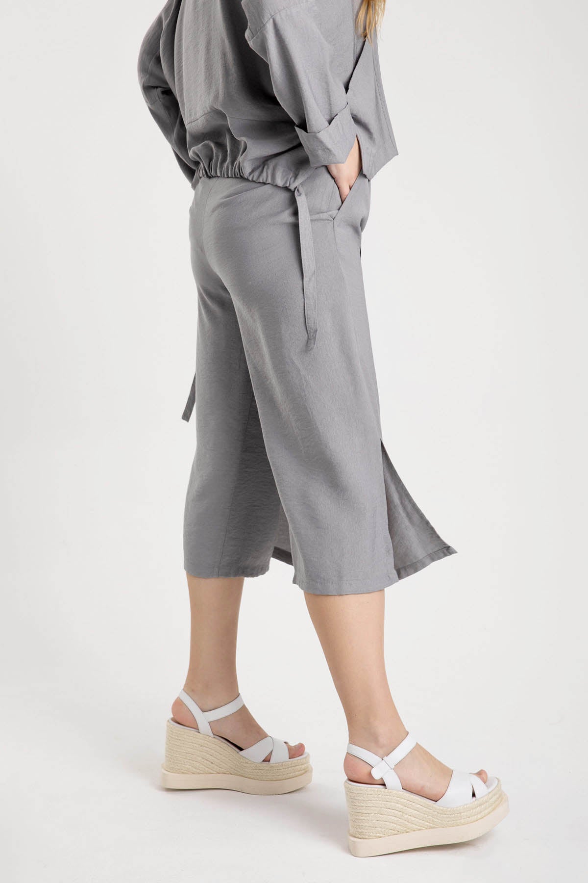 Crea Concept Beli Lastikli Crop Pantolon-Libas Trendy Fashion Store