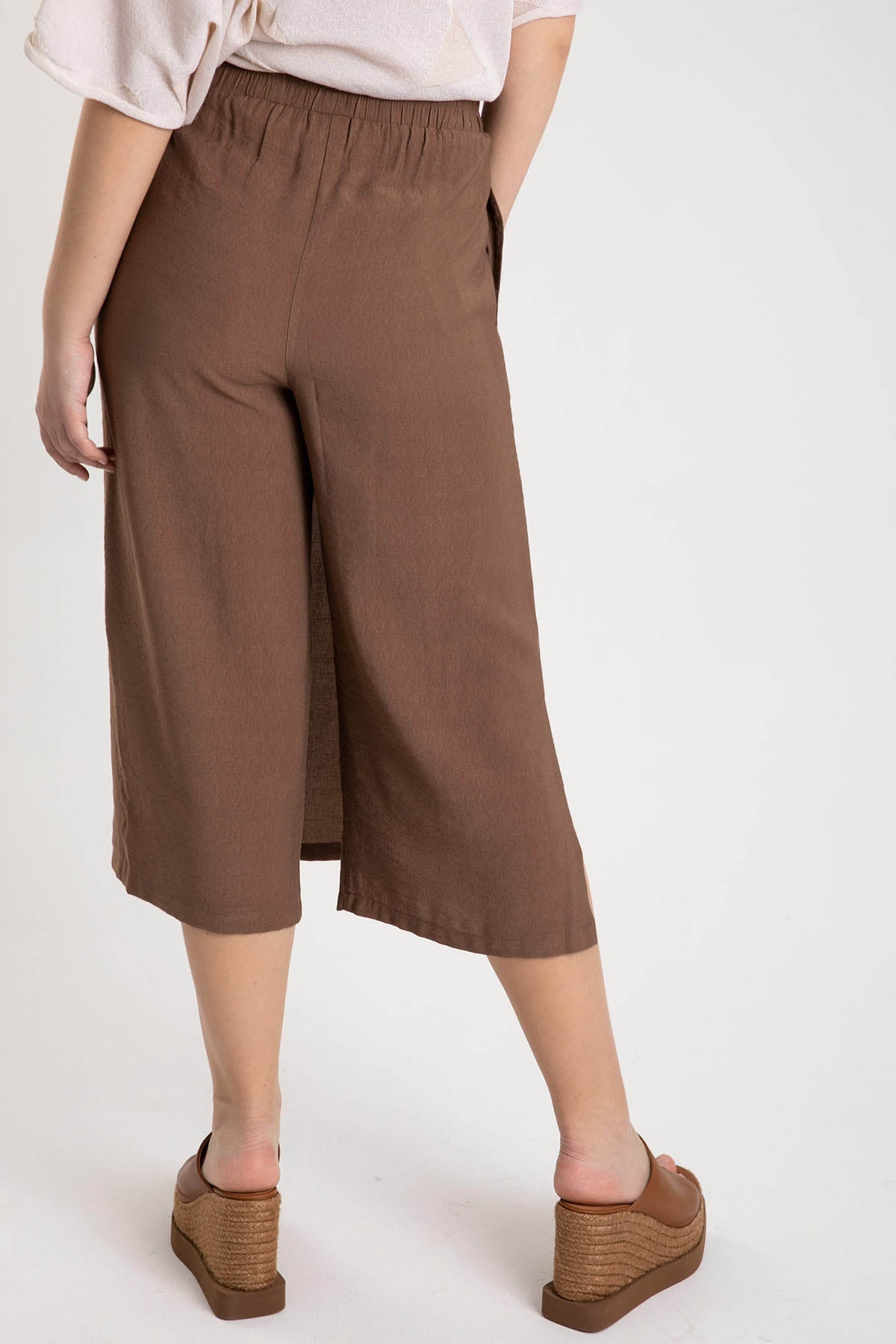 Crea Concept Beli Lastikli Crop Pantolon-Libas Trendy Fashion Store