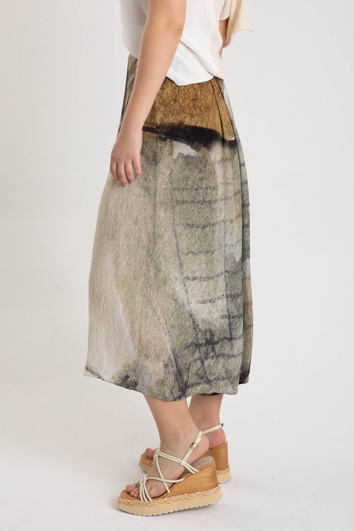 Crea Concept Beli Lastikli Geniş Crop Paçalı Pantolon-Libas Trendy Fashion Store