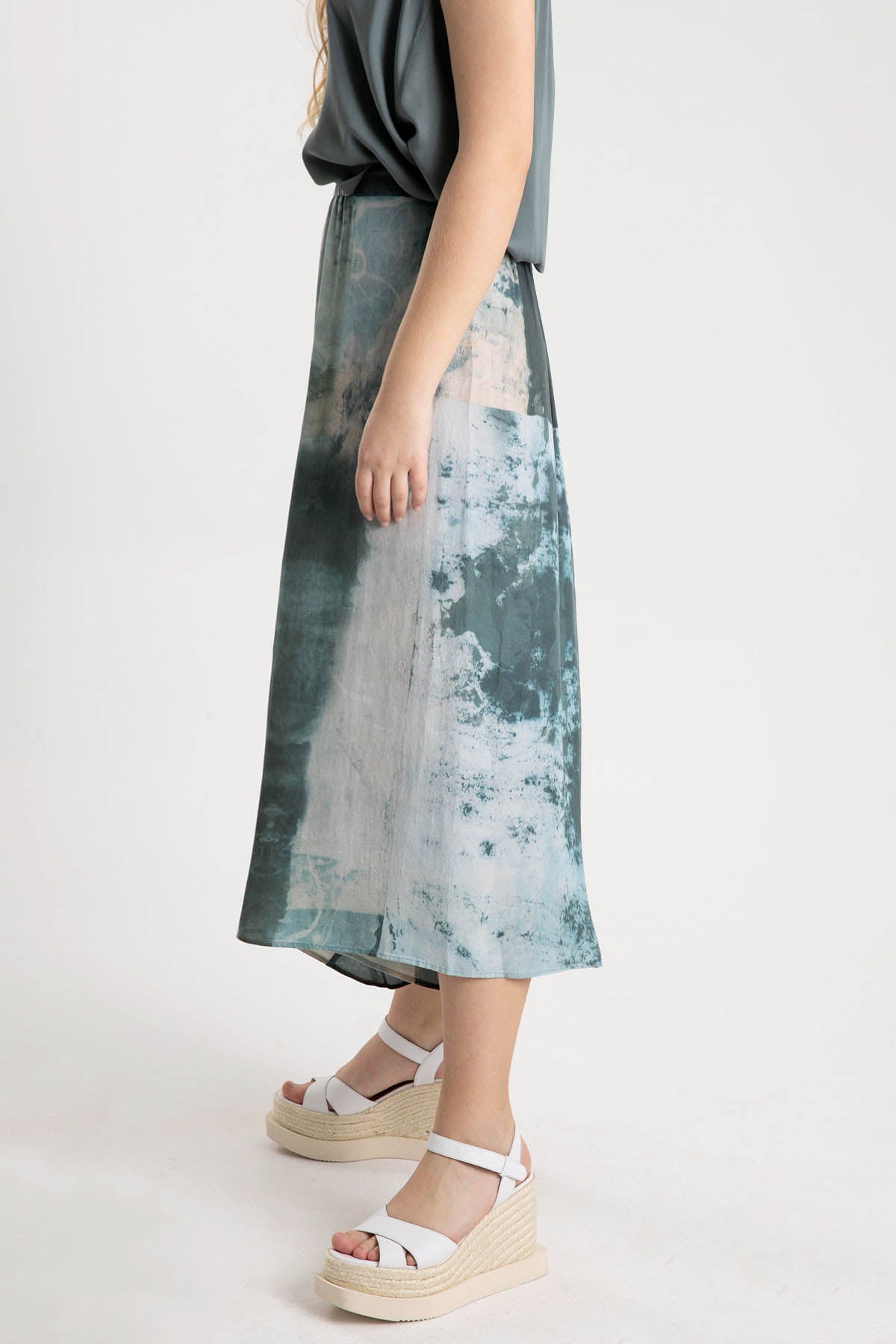 Crea Concept Beli Lastikli Geniş Crop Paça Pantolon-Libas Trendy Fashion Store