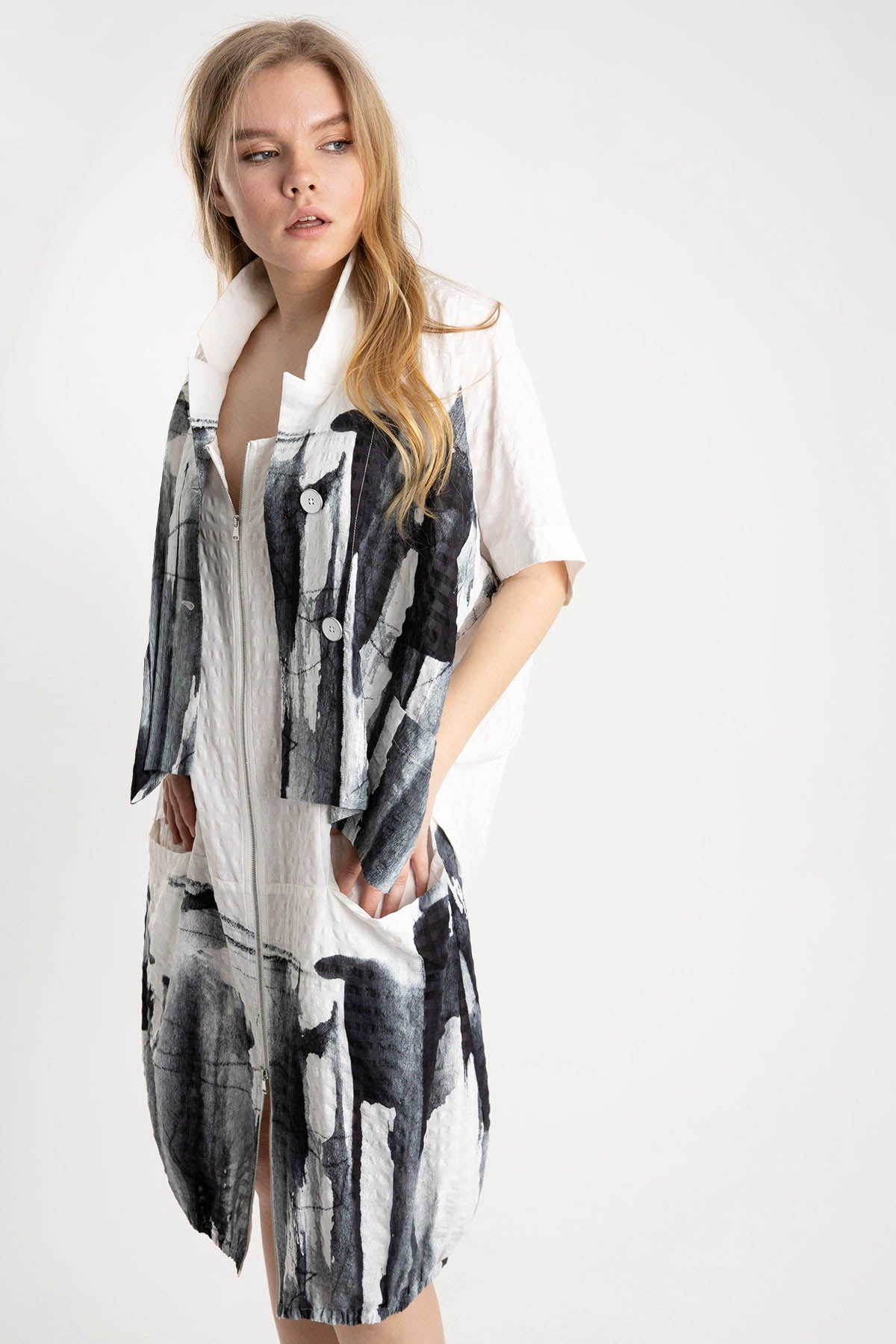 Crea Concept Fermuarlı Derin Yuvarlak Yaka Elbise-Libas Trendy Fashion Store