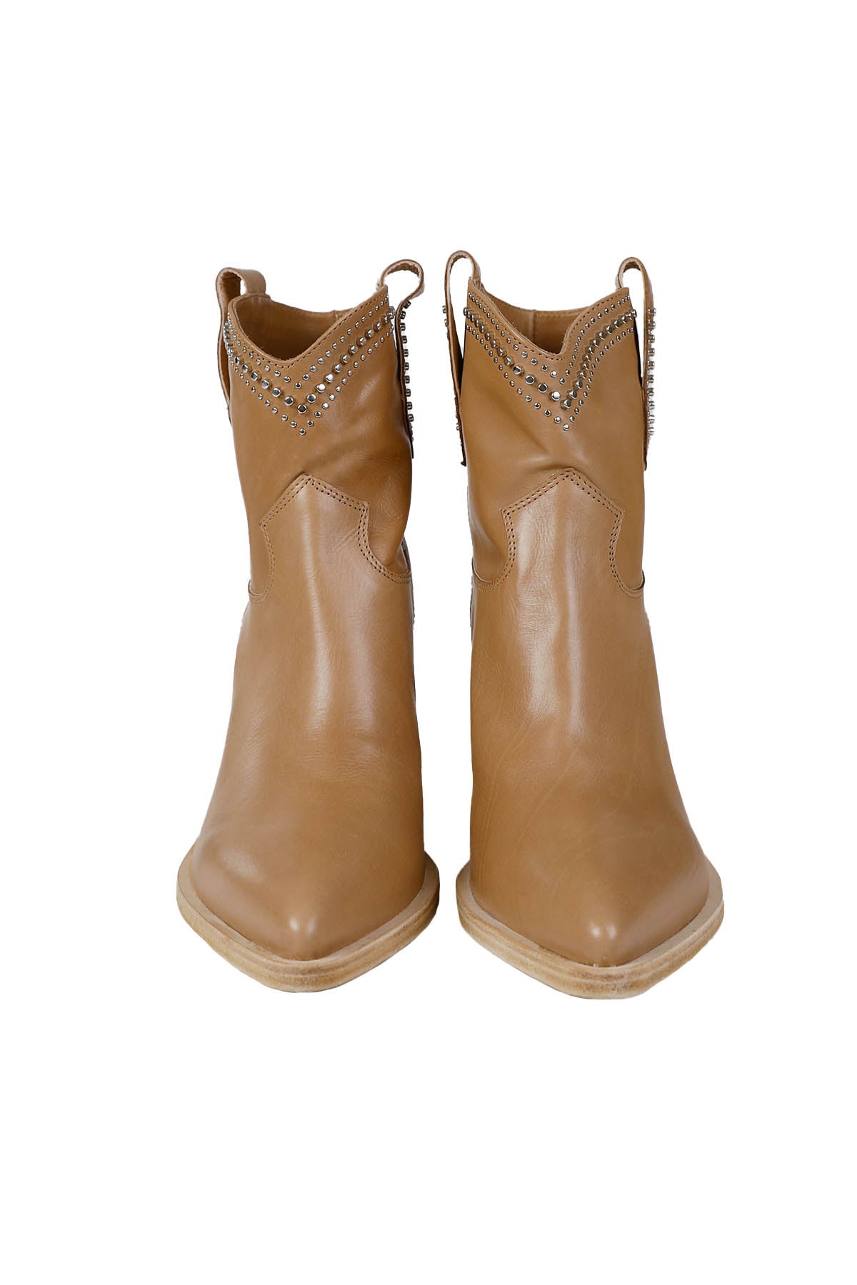 Fruit Metal Aksesuarlı Western Topuklu Deri Bot-Libas Trendy Fashion Store