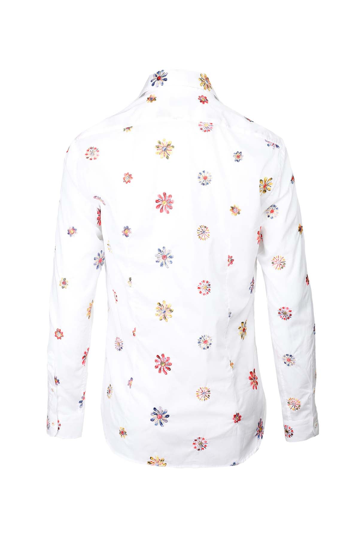 Poggianti İtalyan Yaka Çiçekli Nakışlı Firenze Gömlek-Libas Trendy Fashion Store