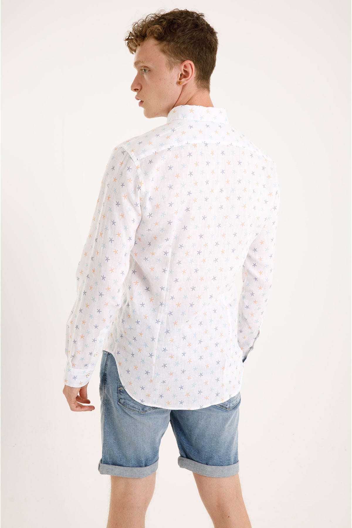 Poggianti Düğmeli Yaka Yıldız Desenli Galleno Gömlek-Libas Trendy Fashion Store