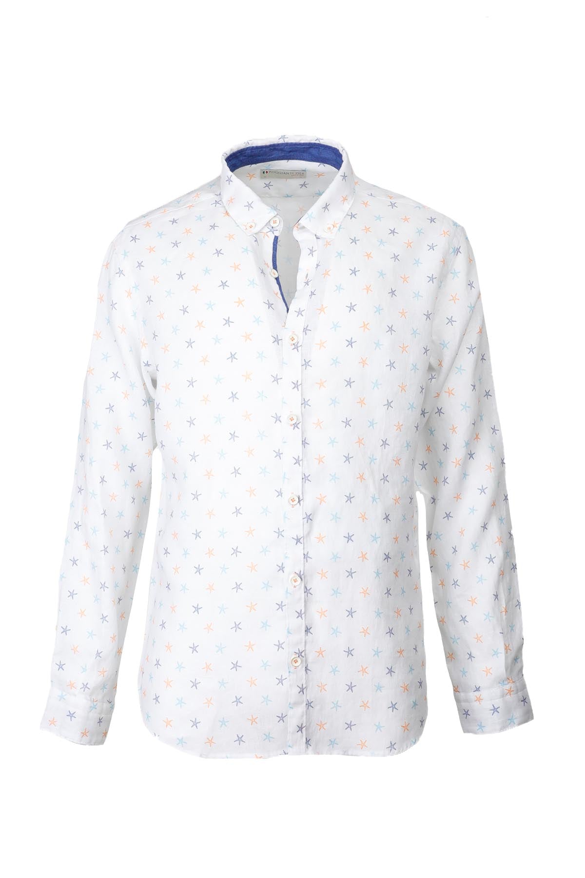 Poggianti Düğmeli Yaka Yıldız Desenli Galleno Gömlek-Libas Trendy Fashion Store
