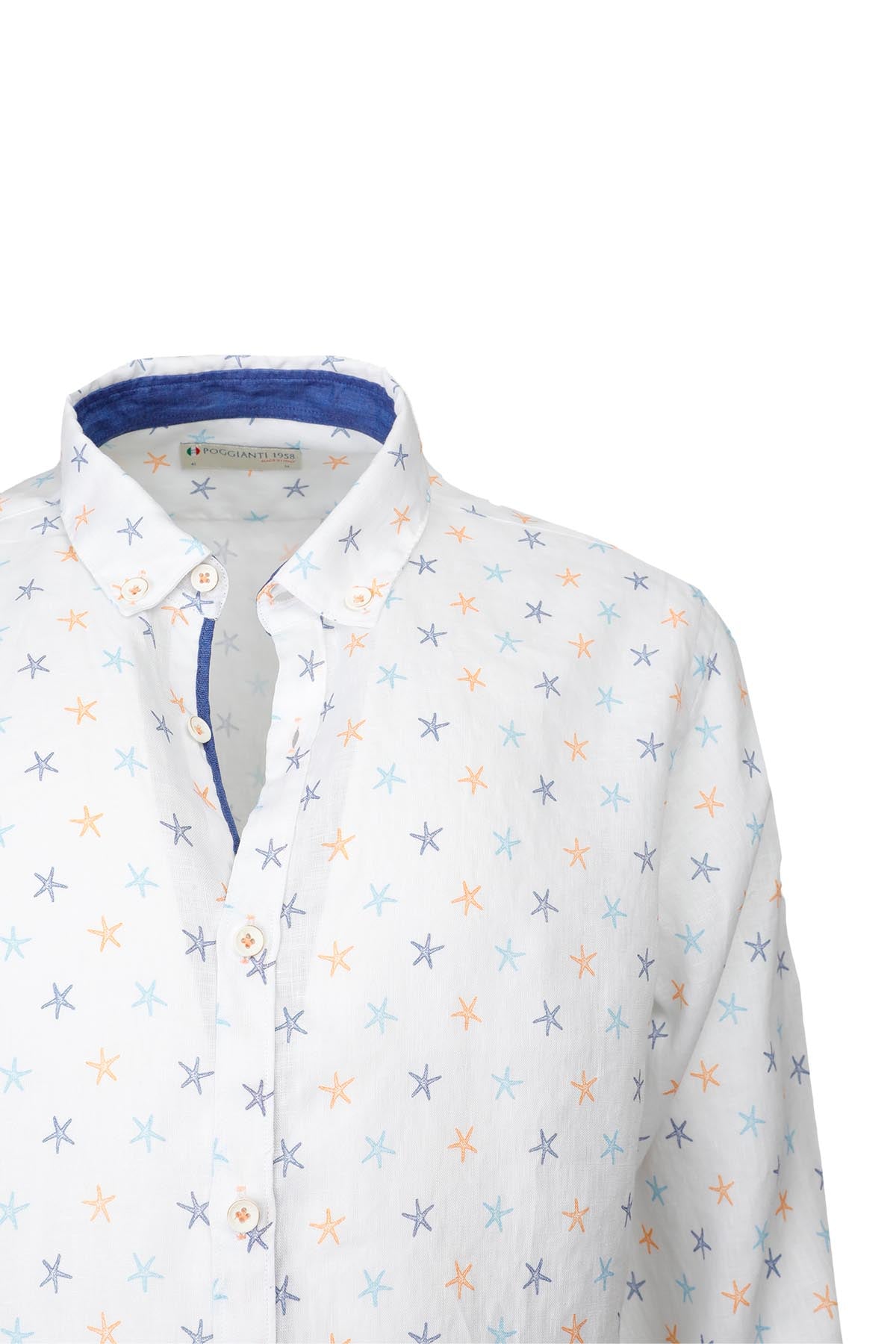 Poggianti Düğmeli Yaka Yıldız Desenli Galleno Gömlek-Libas Trendy Fashion Store