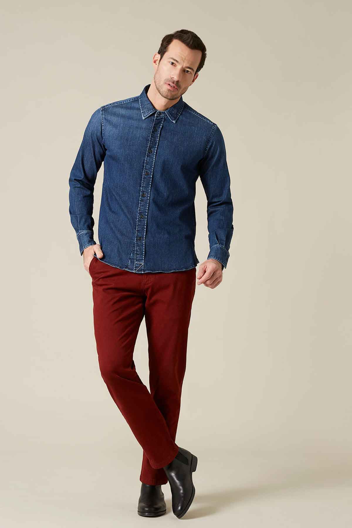 7 For All Mankind Slim Fit Denim Gömlek-Libas Trendy Fashion Store