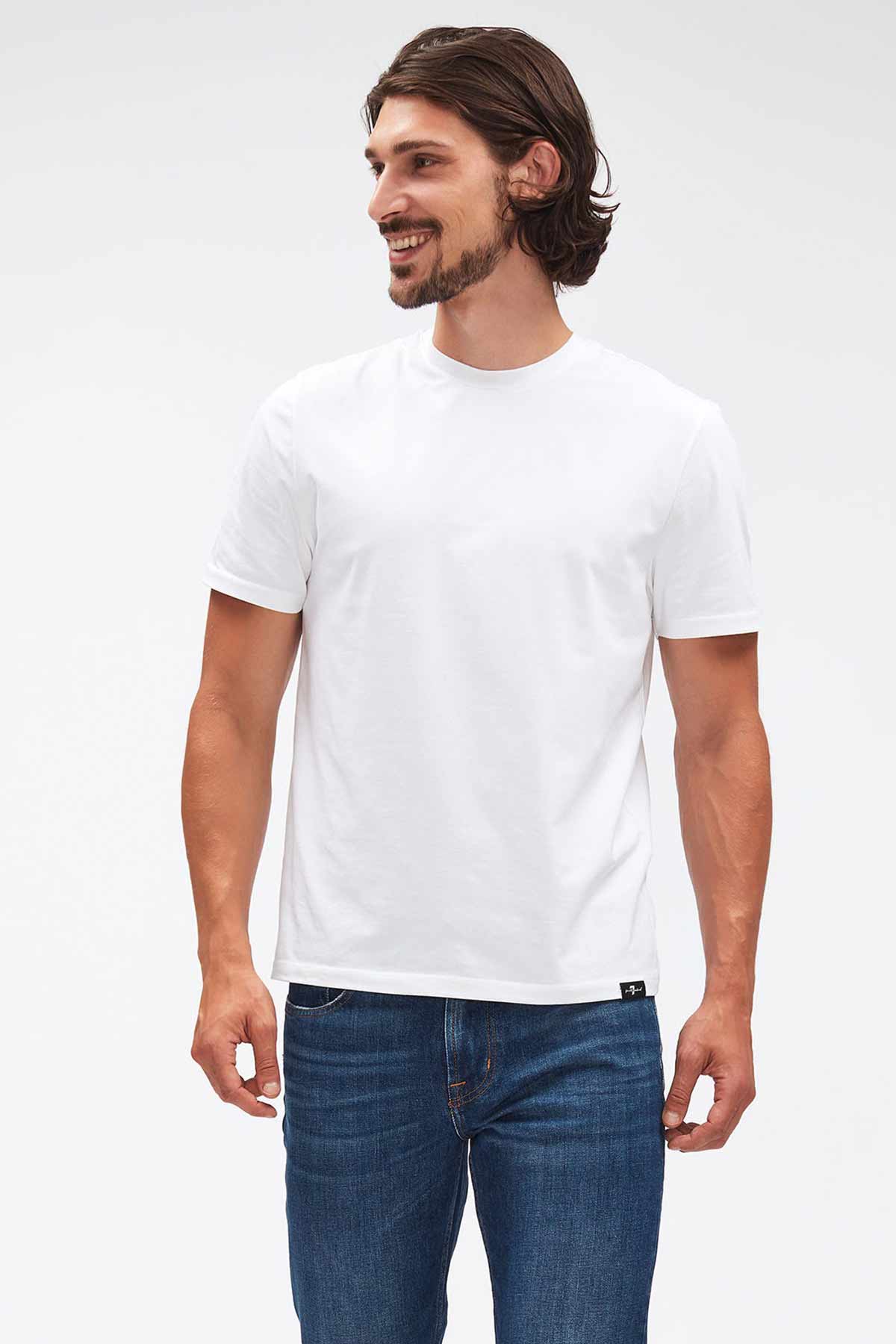 7 For All Mankind Yuvarlak Yaka Basic T-shirt-Libas Trendy Fashion Store