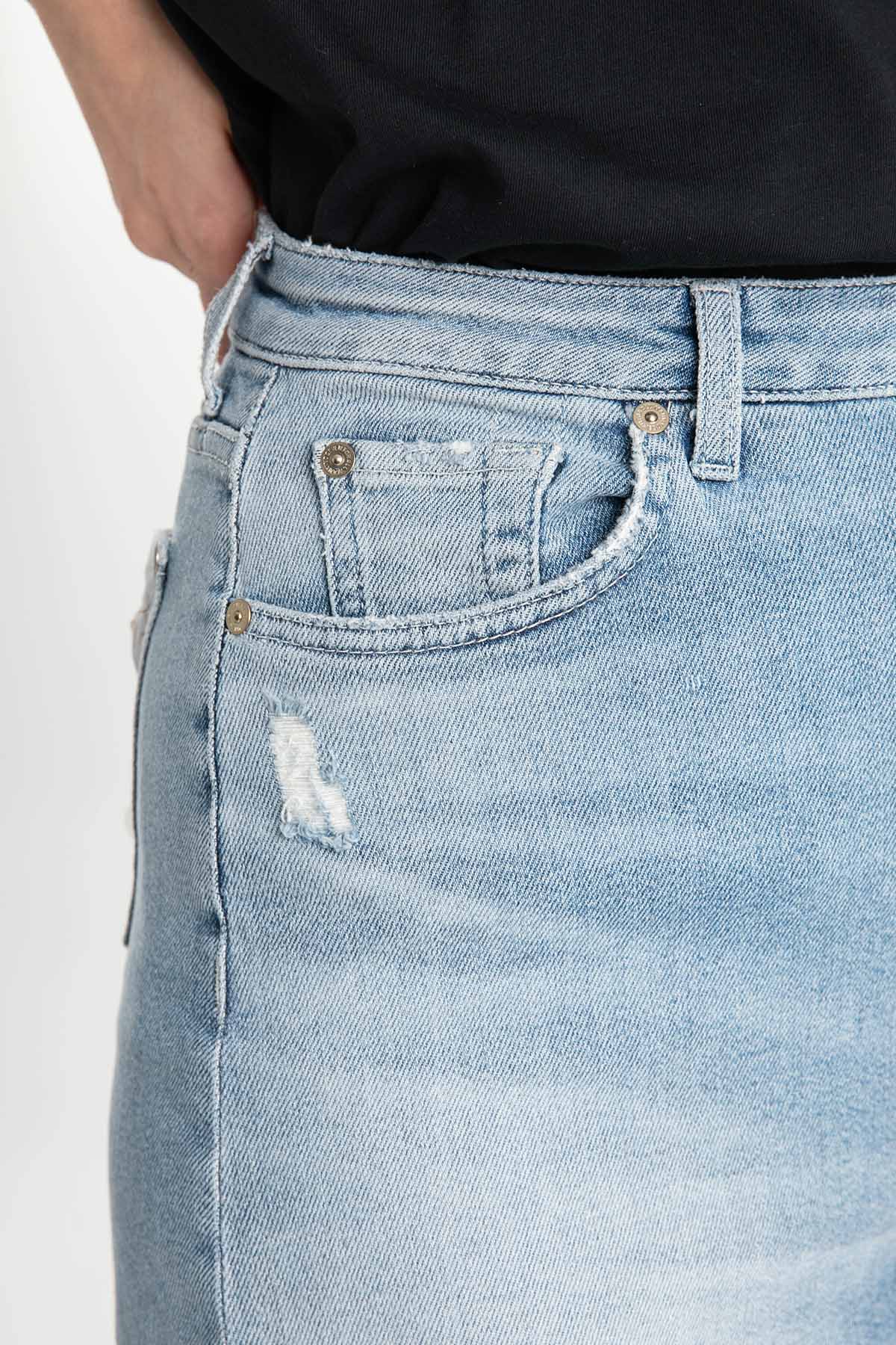 7 For All Mankind Doğal Kesim Detaylı Denim Etek-Libas Trendy Fashion Store