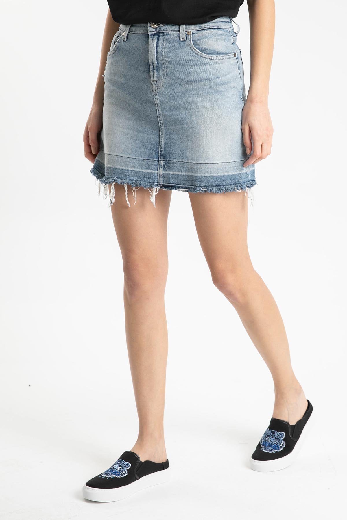 7 For All Mankind Doğal Kesim Detaylı Denim Etek-Libas Trendy Fashion Store