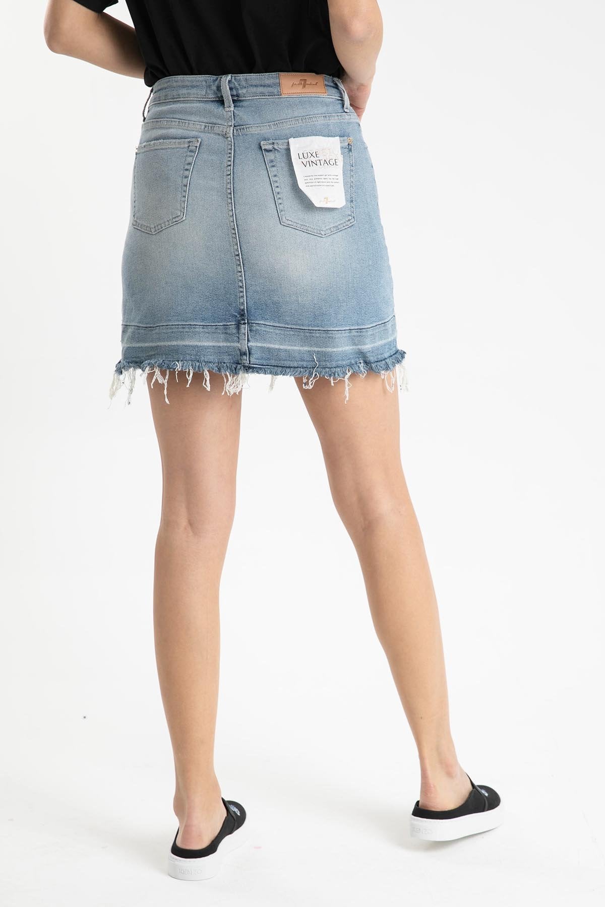 7 For All Mankind Doğal Kesim Detaylı Denim Etek-Libas Trendy Fashion Store