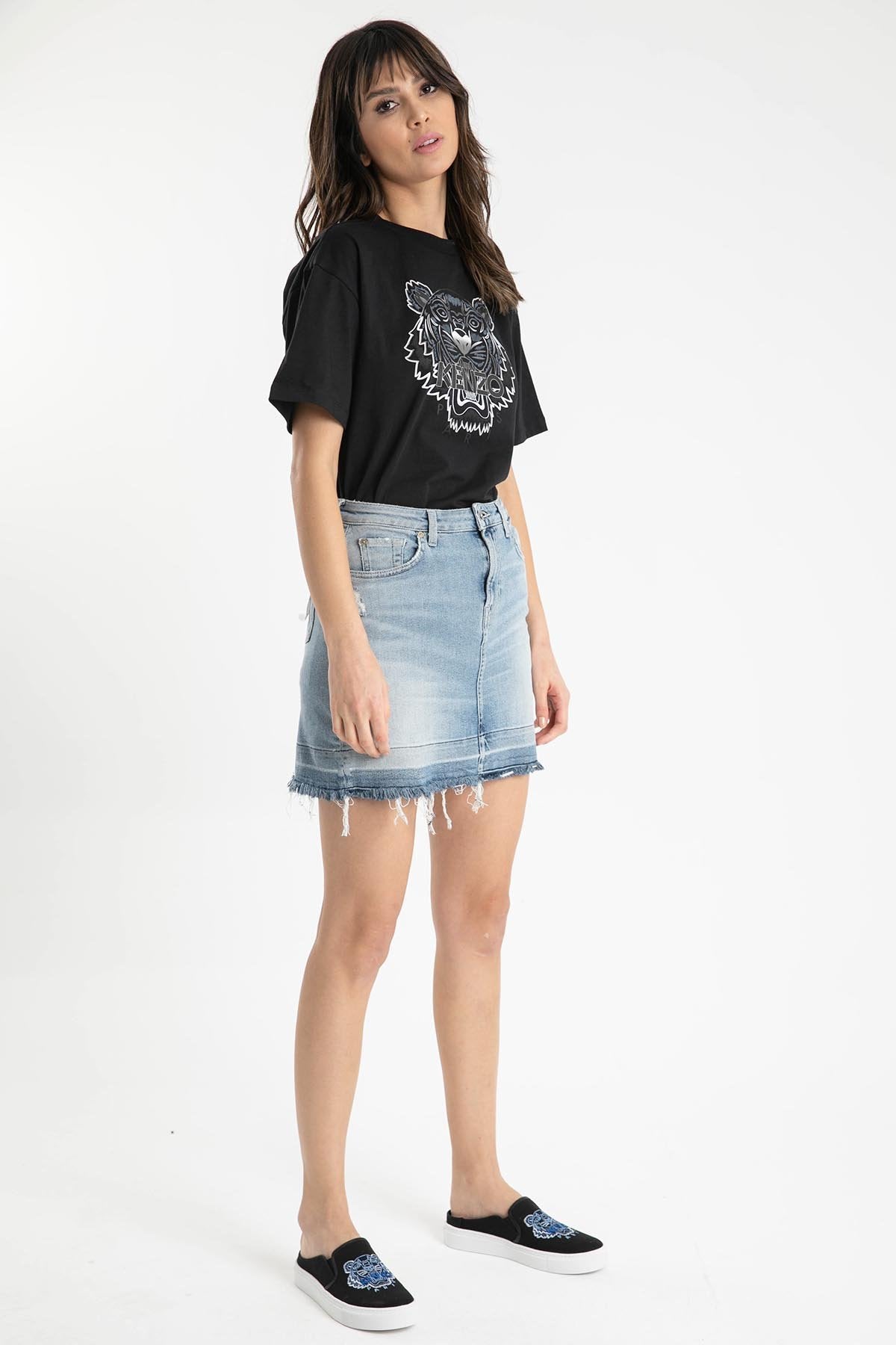 7 For All Mankind Doğal Kesim Detaylı Denim Etek-Libas Trendy Fashion Store