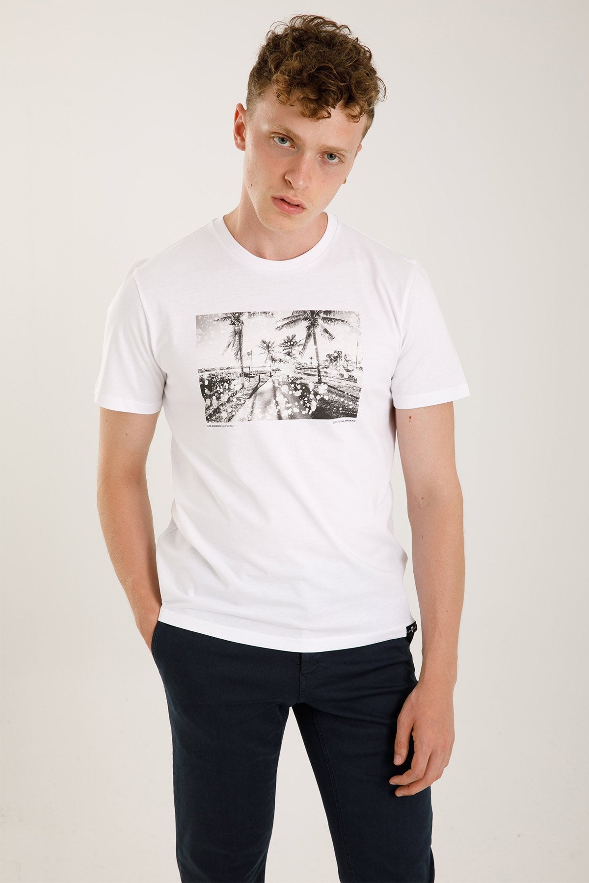 7 For All Mankind Yuvarlak Yaka Los Angeles T-shirt-Libas Trendy Fashion Store
