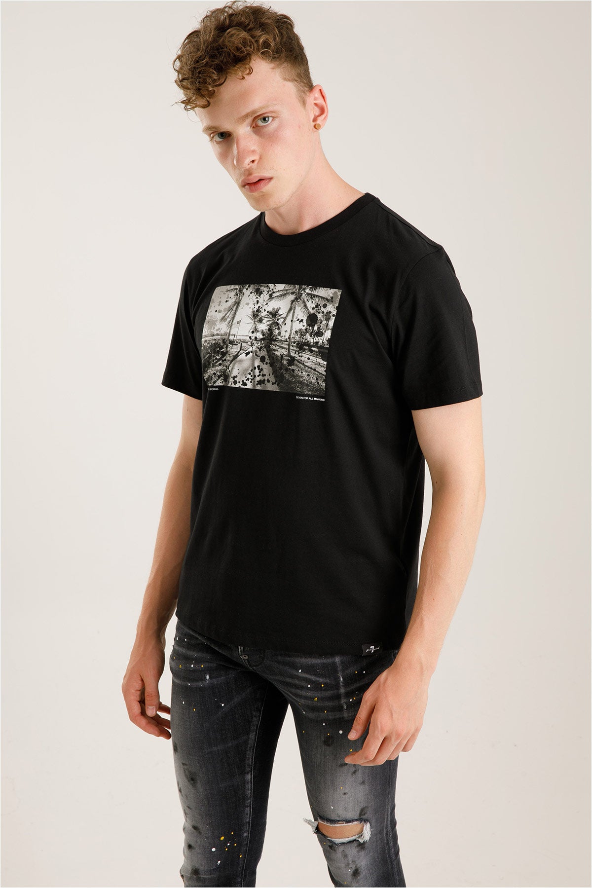 7 For All Mankind Yuvarlak Yaka Los Angeles T-shirt-Libas Trendy Fashion Store