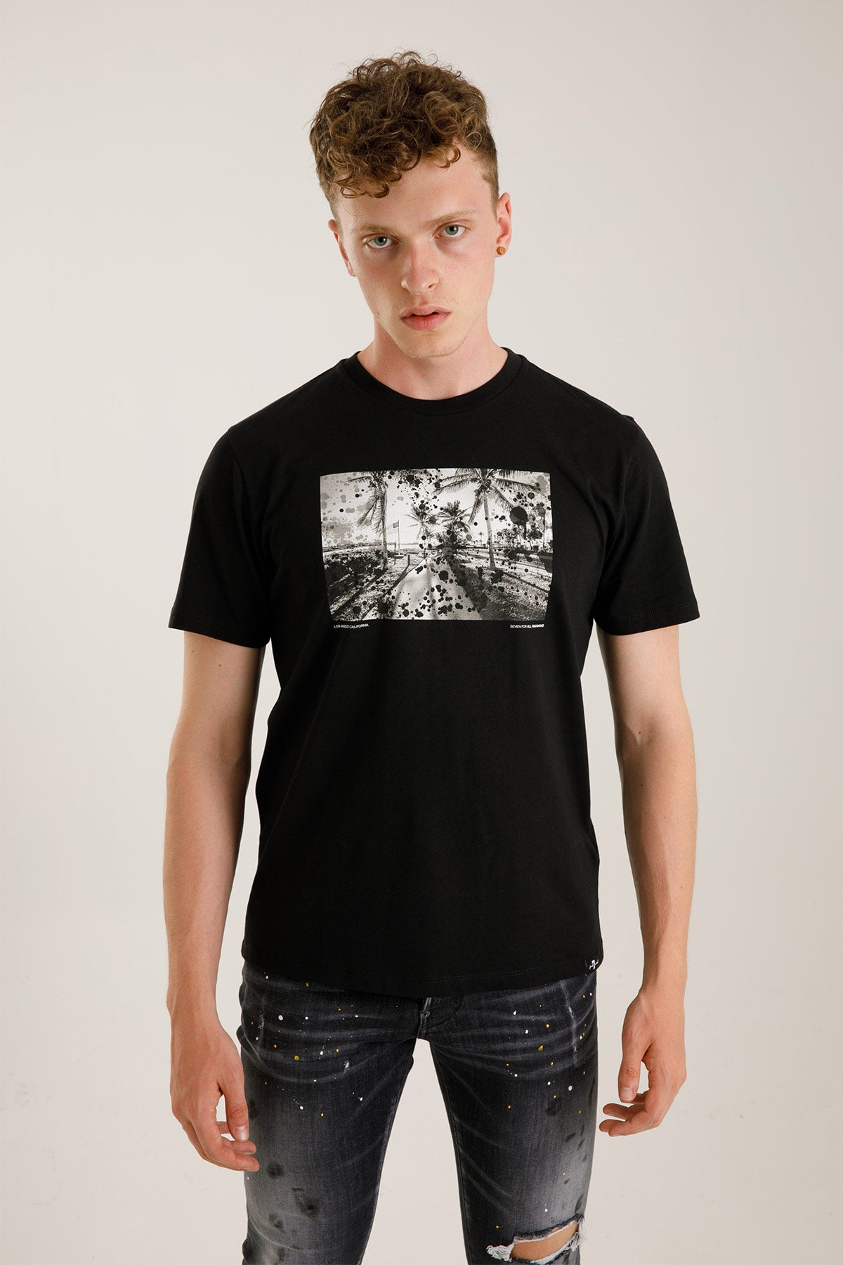 7 For All Mankind Yuvarlak Yaka Los Angeles T-shirt-Libas Trendy Fashion Store