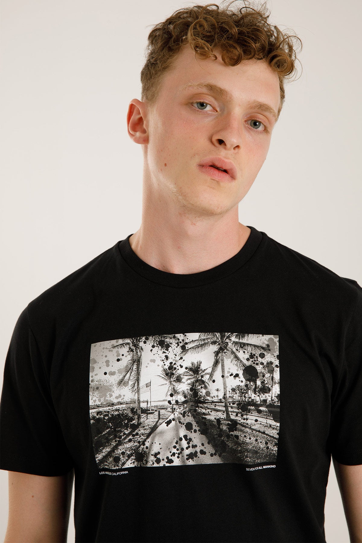 7 For All Mankind Yuvarlak Yaka Los Angeles T-shirt-Libas Trendy Fashion Store