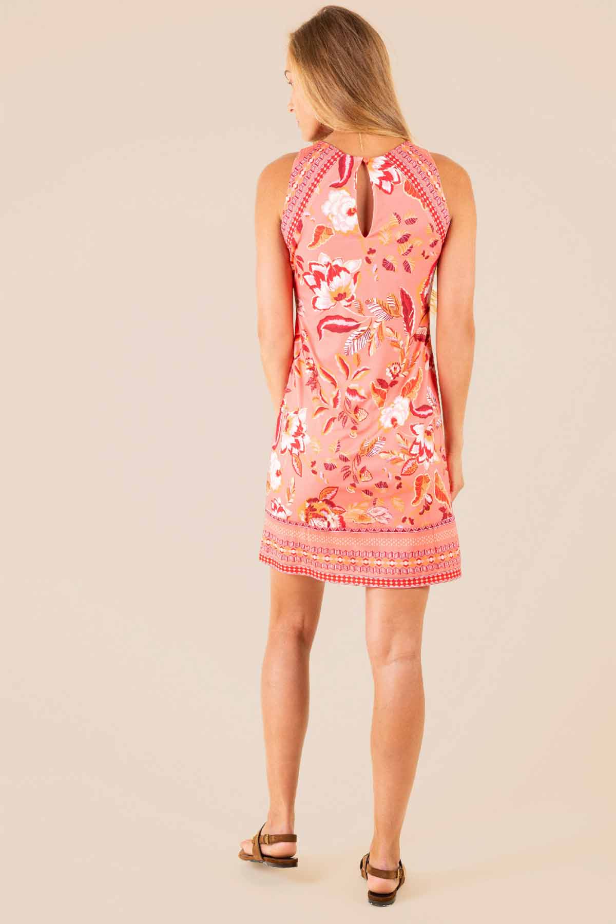 Hale Bob Çiçek Desenli Kolsuz Mini Elbise-Libas Trendy Fashion Store